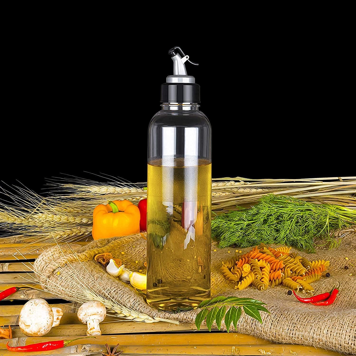 The Earth Store 1000 Ml Plastic Oil Dispenser Transparent Cooking Oil Pourer For Kitchen Leakproof Sauce Vinegar Liquid Dispense