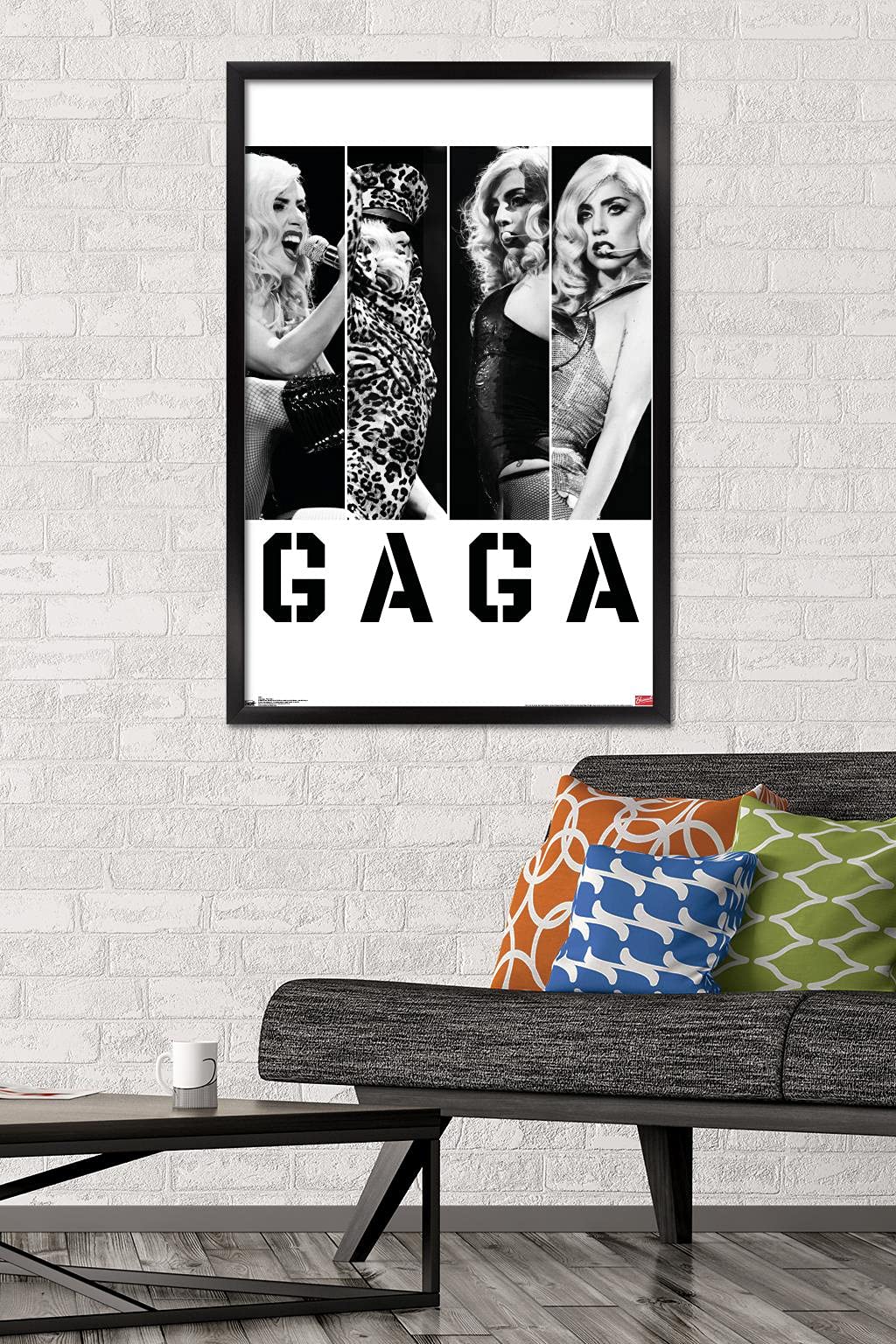 Trends International Lady Gaga - Photo Bars Wall Poster, 22.375'' X 34'', Black Framed Version