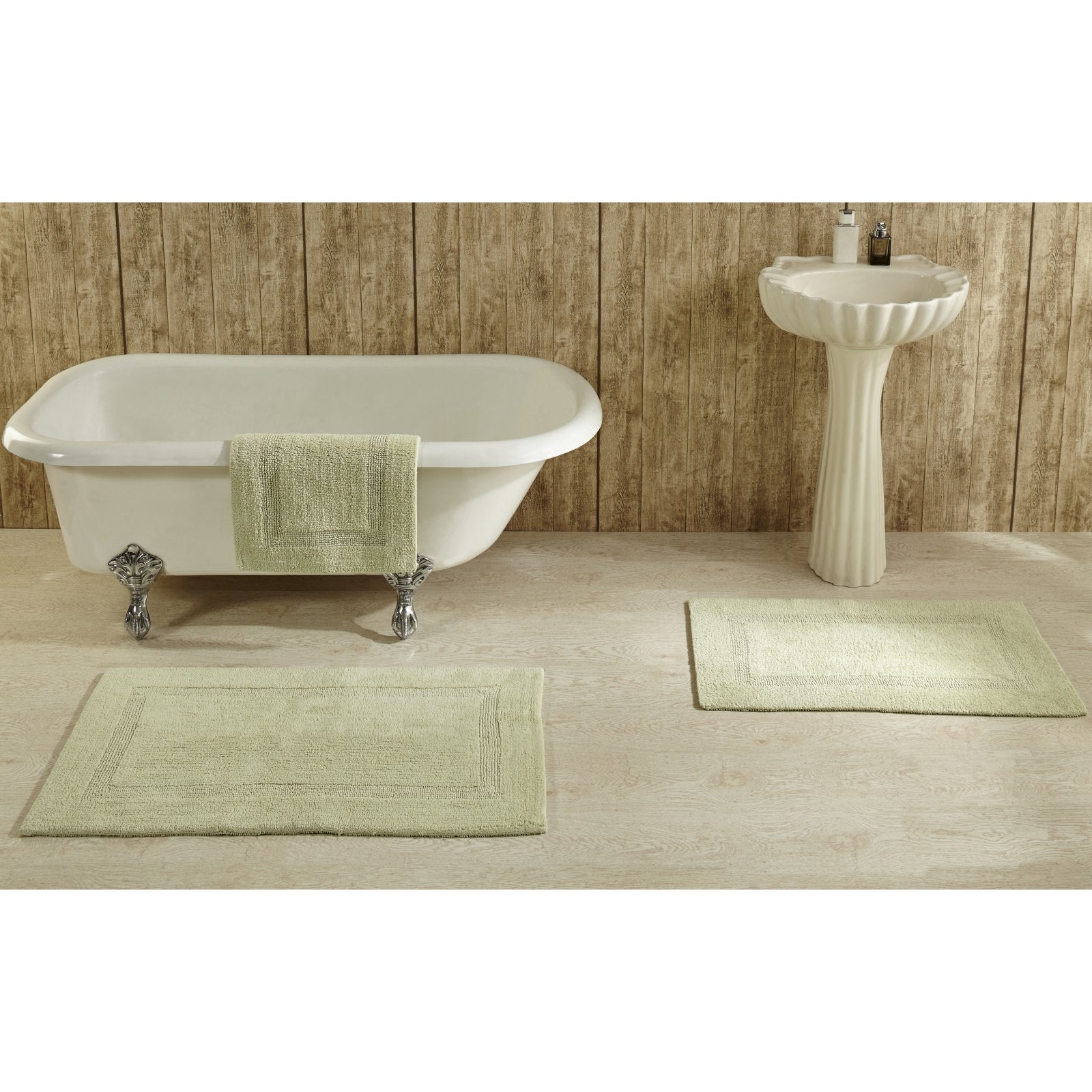 Better Trends 100% Cotton Lux Collection Bath Mats, Sand Bath Mat - Tufted, Reversible & Absorbent & Machine Washable Bath Mats