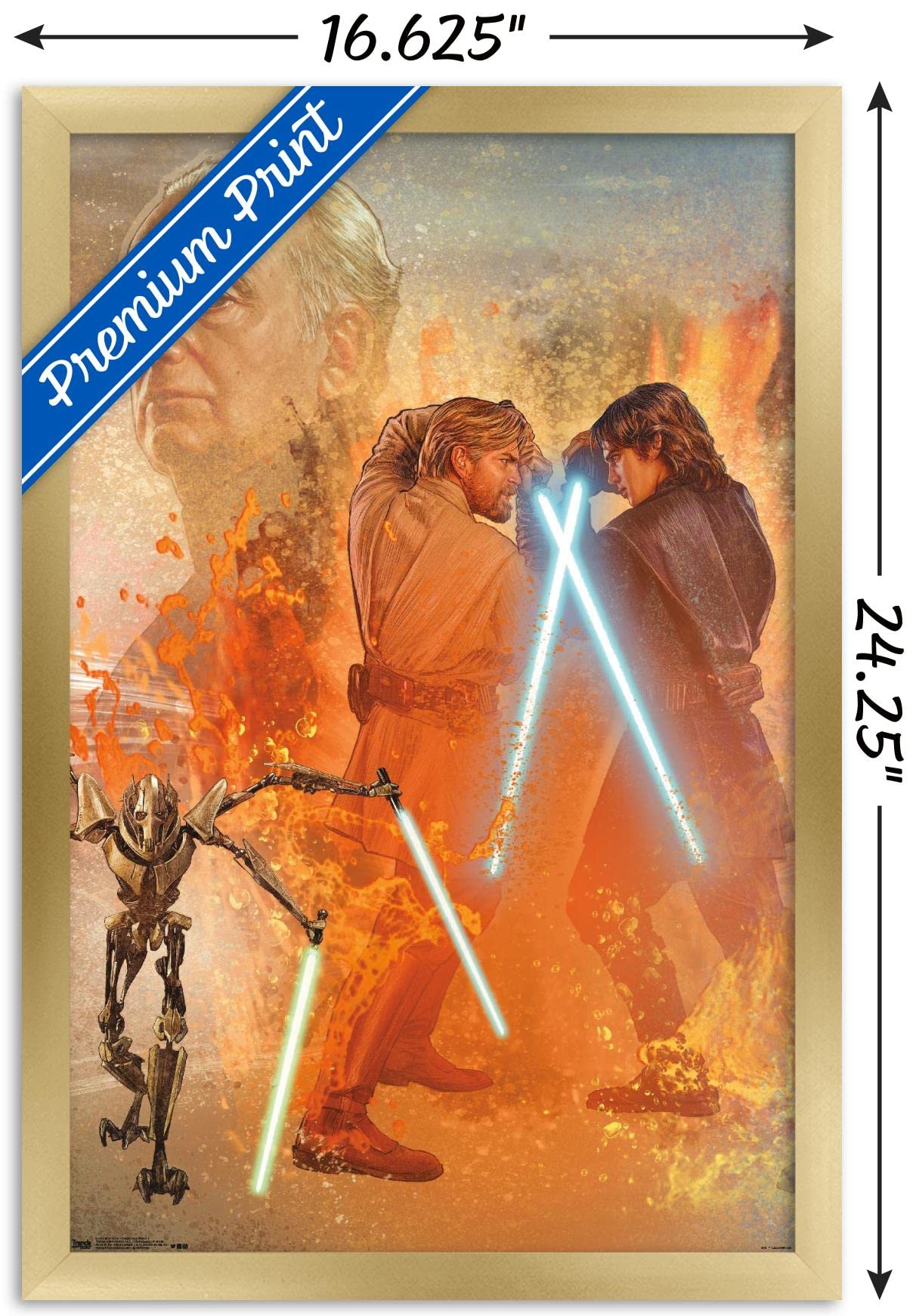 Trends International Star Wars: Revenge Of The Sith - Celebration Mural Wall Poster, 14.725'' X 22.375'', Gold Framed Version