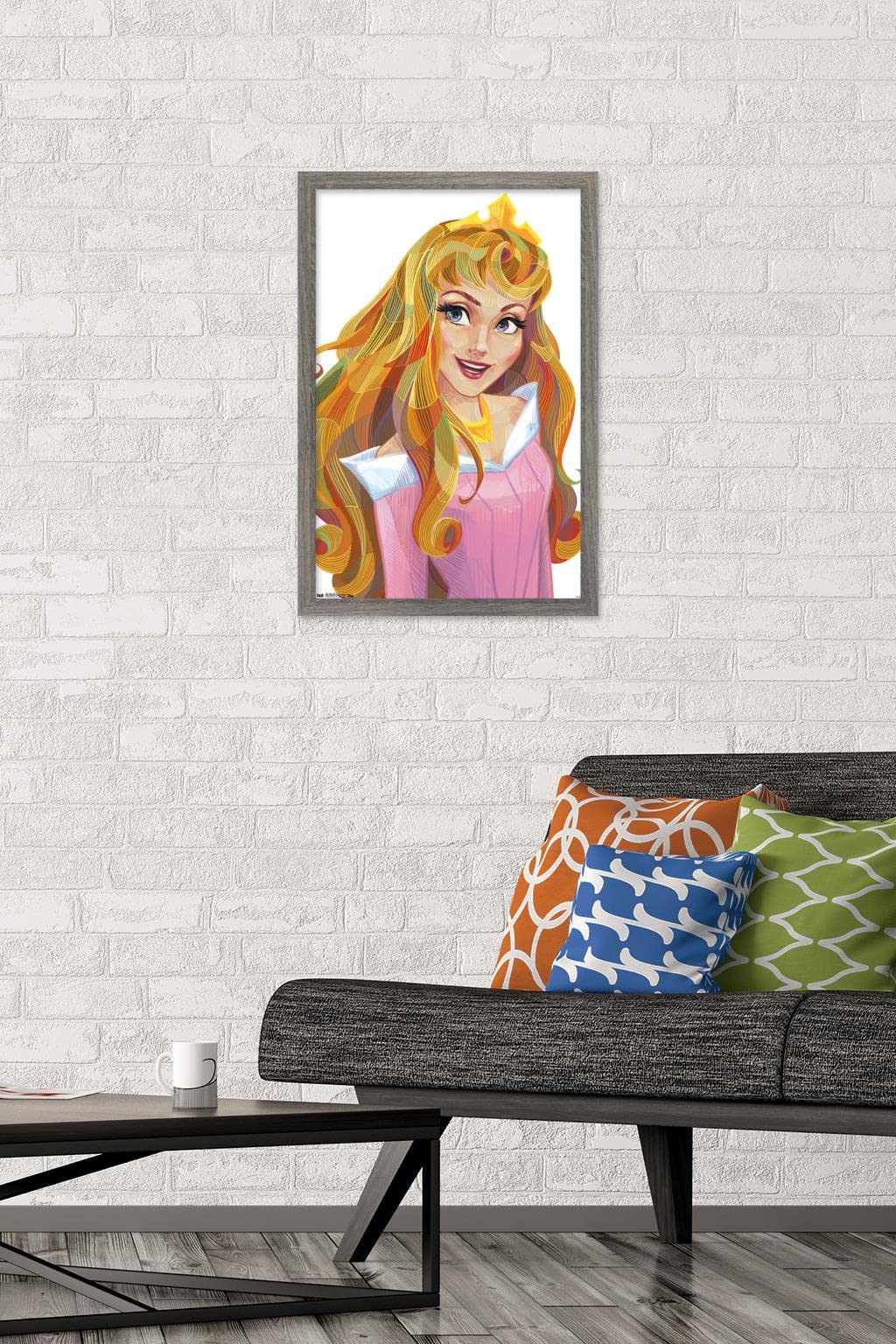 Trends International Disney Sleeping Beauty - Aurora - Stylized Wall Poster, 14.725'' X 22.375'', Barnwood Framed Version
