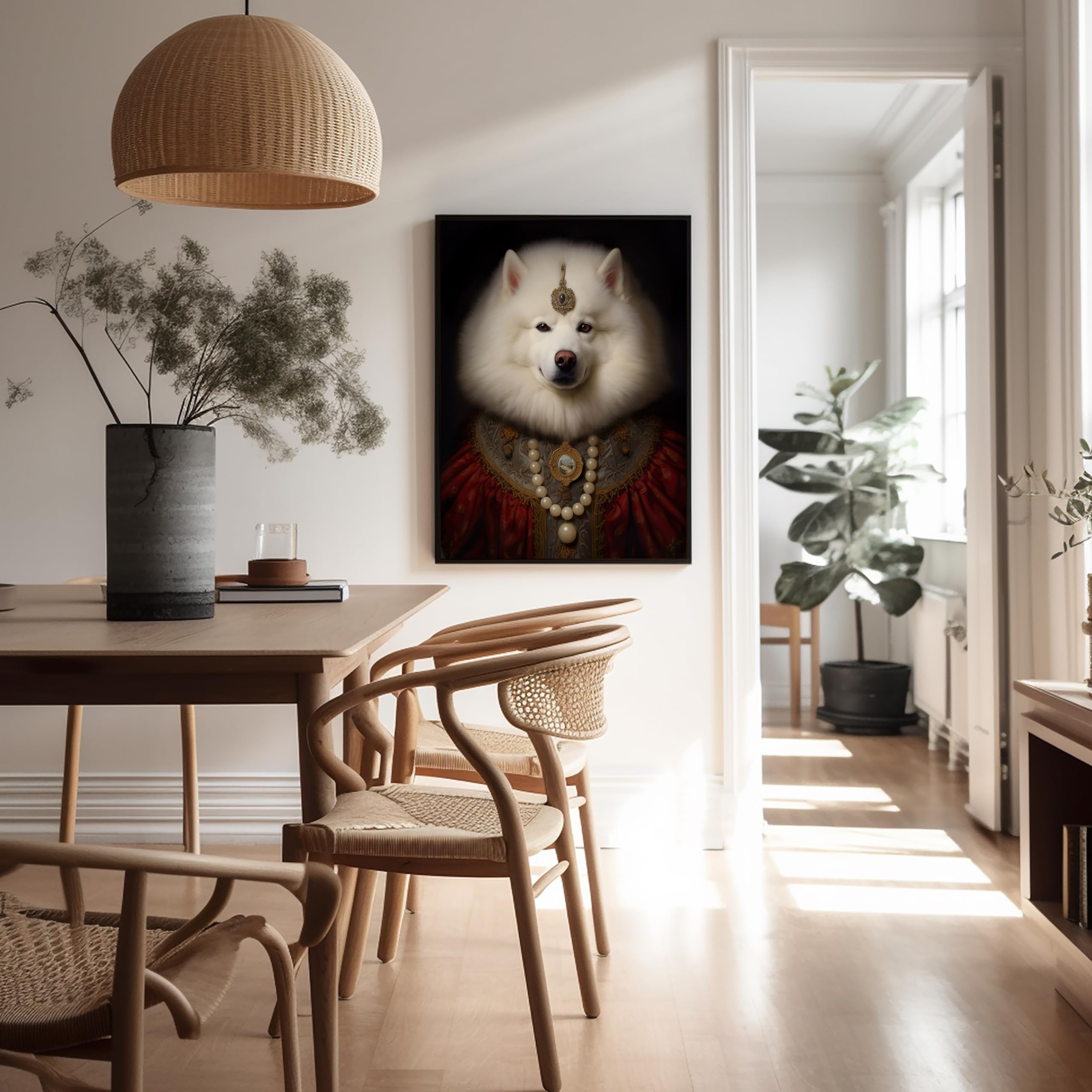 Poster Master Aristocratic Samoyed Poster - Dog Print - Renaissance Art - Dog Breed Art - Gift For Men, Women & Animal Lover - F