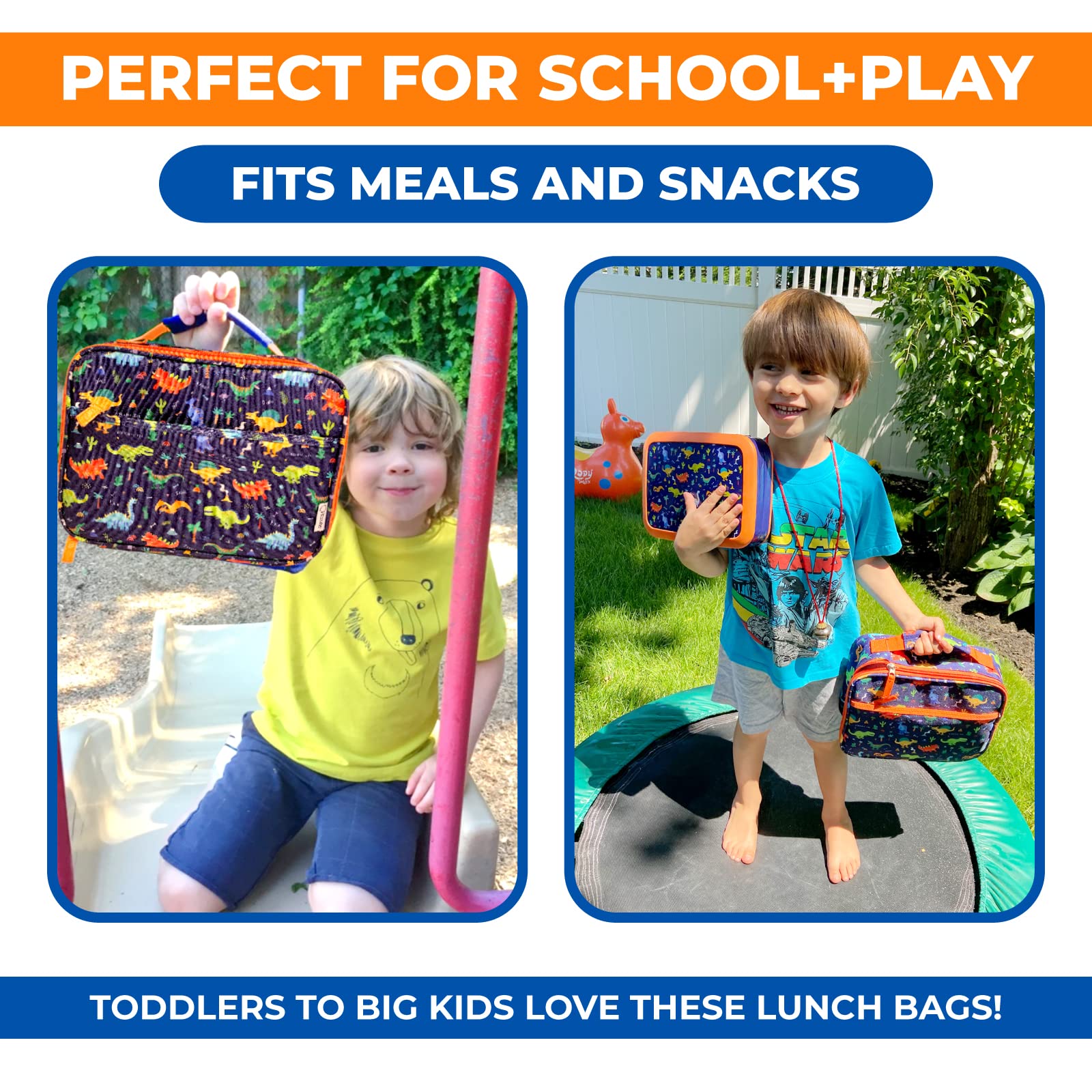 Dinosaur Lunch Box With For Boys With Ice Pack, Insulated Bag For Toddlers Kids Girls Baby Boy Daycare Pre-School Kindergarten,