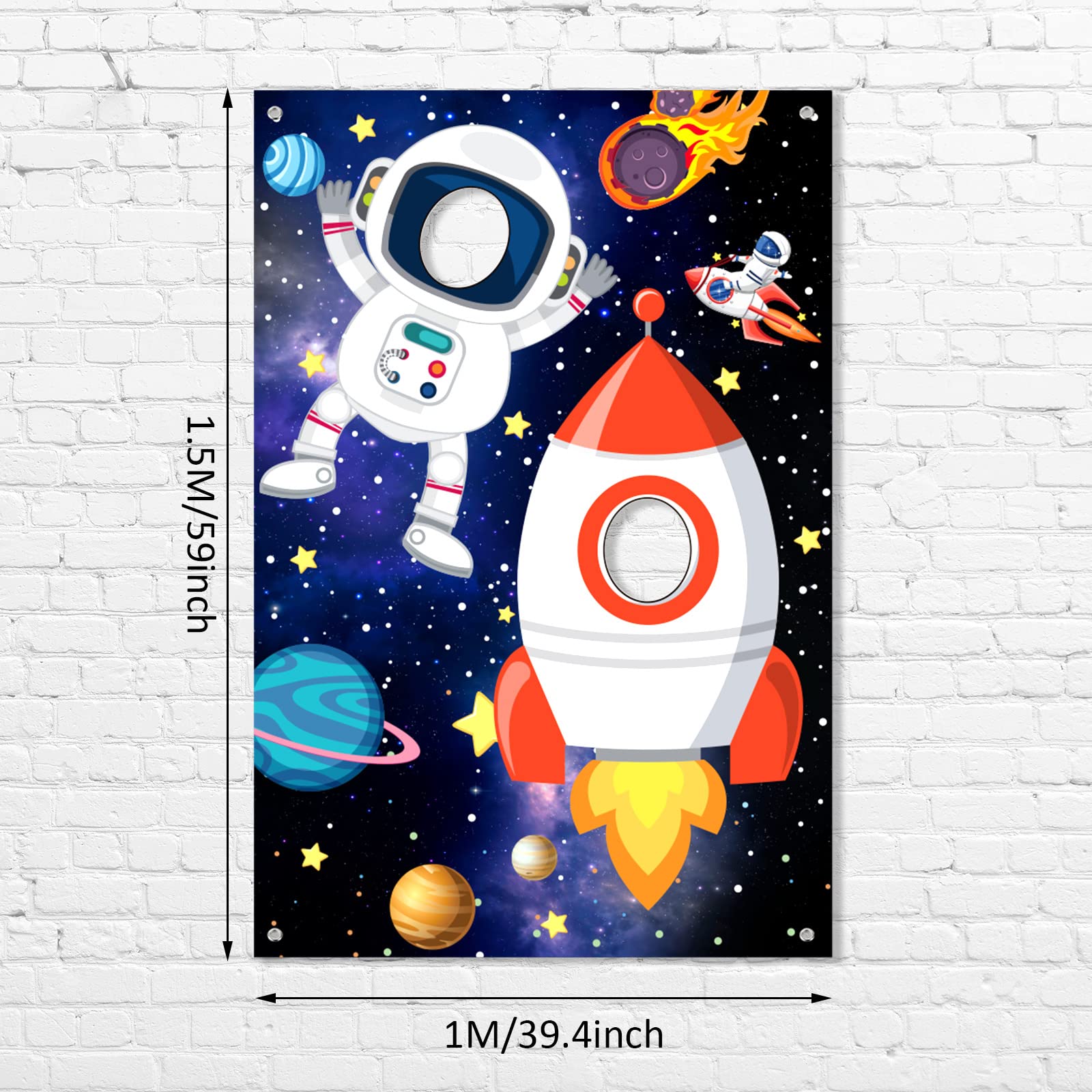 Space Birthday Decorations Birthday Party Supplies Space Photo Prop Space Backdrop Banner Astronaut Face Photo Props Planet Phot