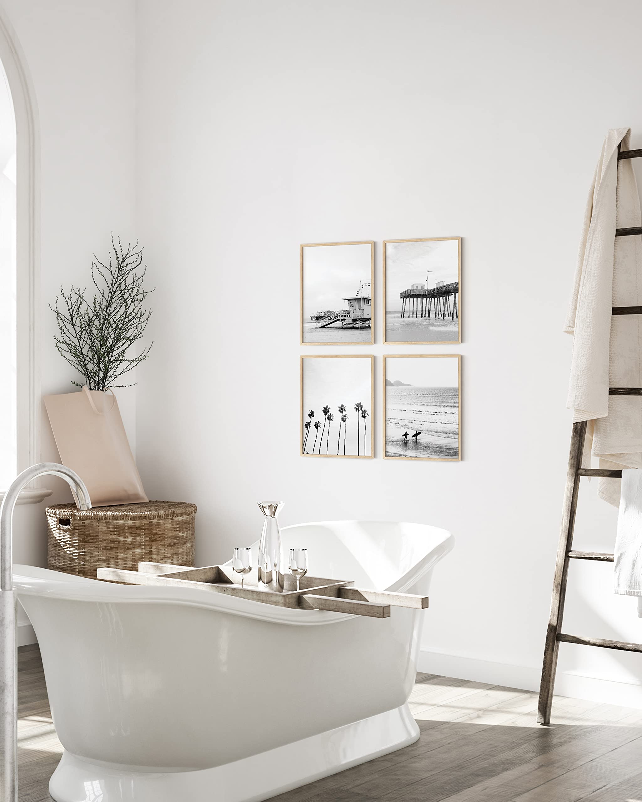 HAUS AND HUES Black and White Wall Art Beach Posters Wall Decor  Coastal Grandmother Decor  Ocean Posters  Beach Art  8x10 UNFRAMED