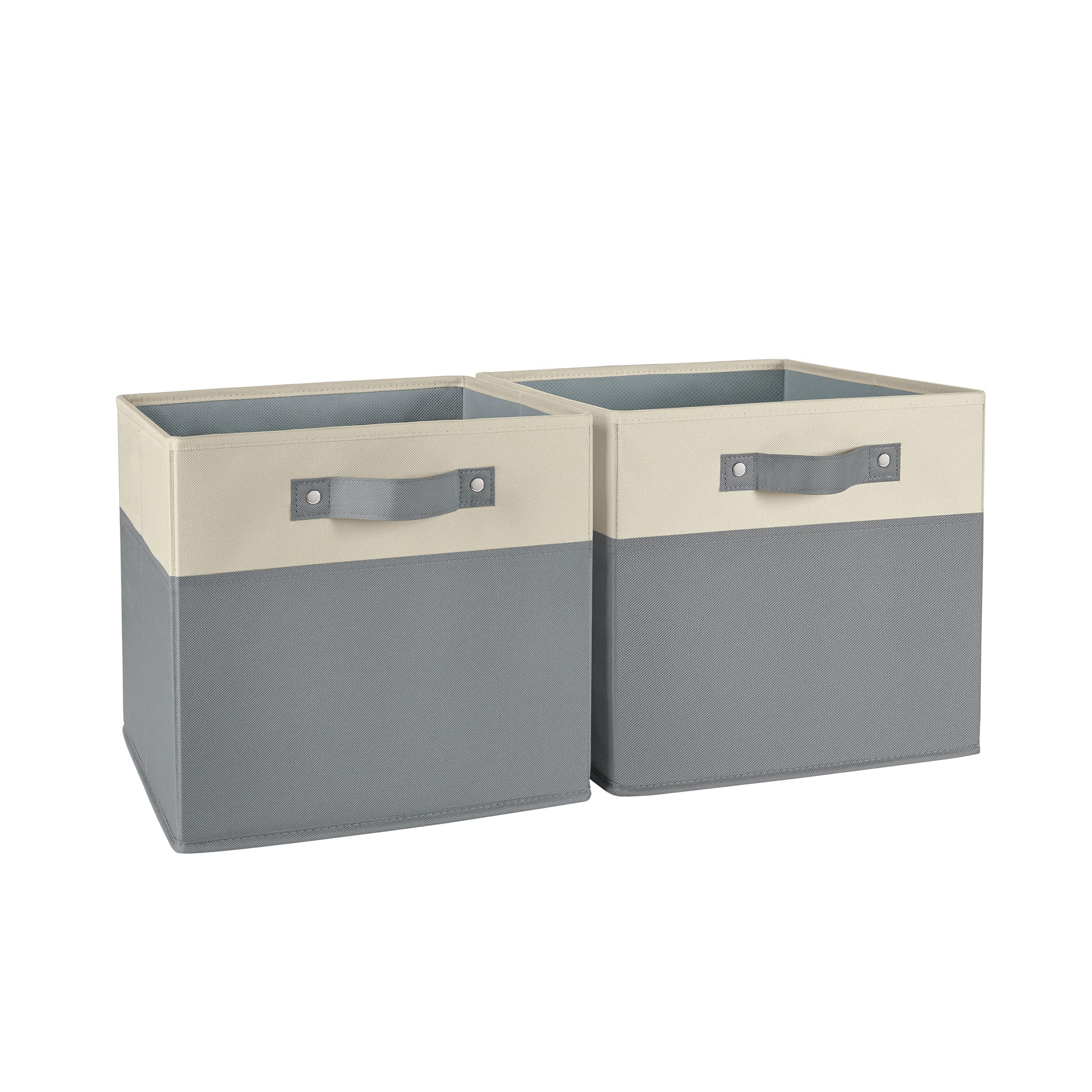 Riverridge Kids 2Pc 10.5In Two-Tone Folding Storage Bin Set - Gray