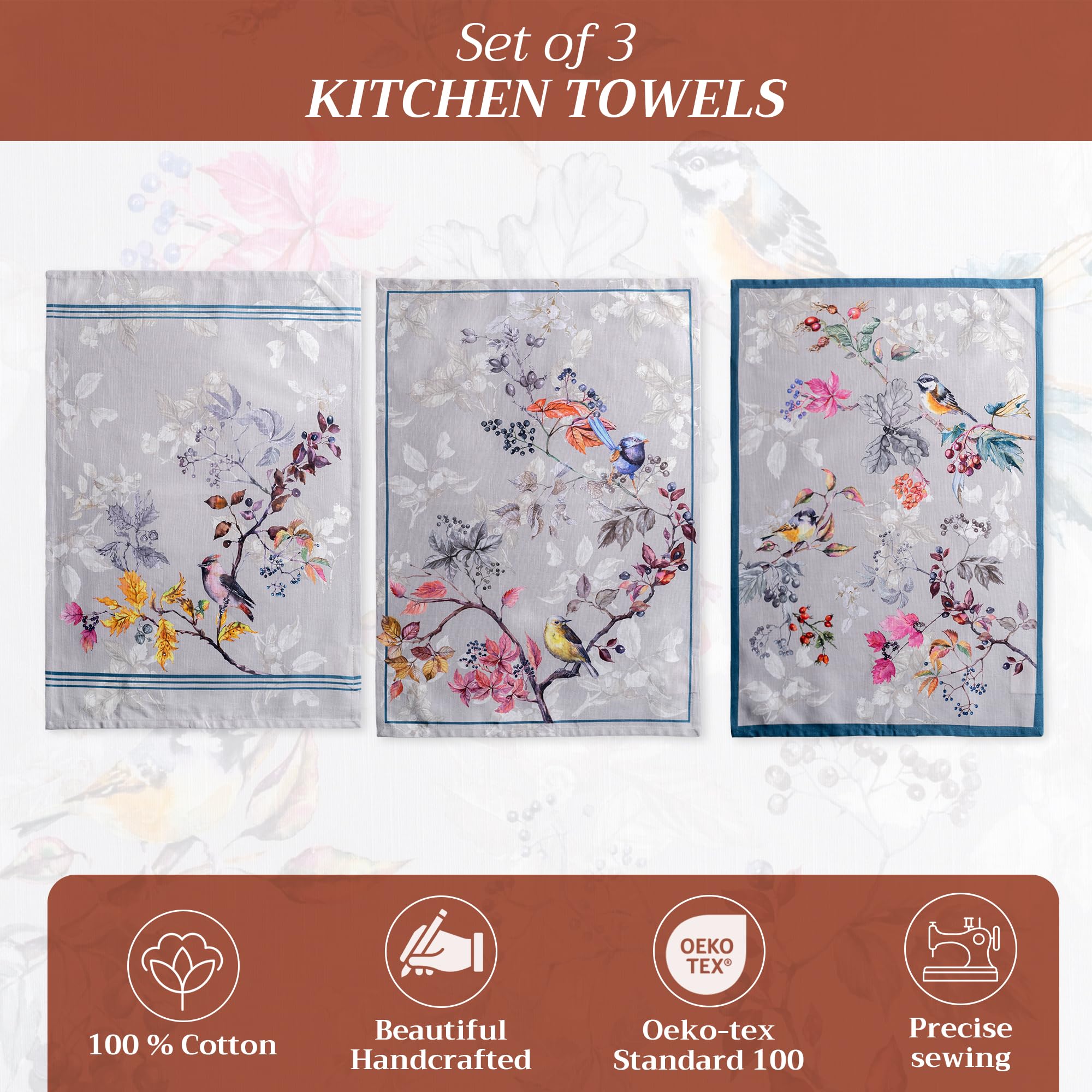 Maison D' Hermine Kitchen Towel 100% Cotton Quick Dry Cleaning Dishtowel For Gifts, Dining, Home, Wedding, Banquet, Buffet, Equi