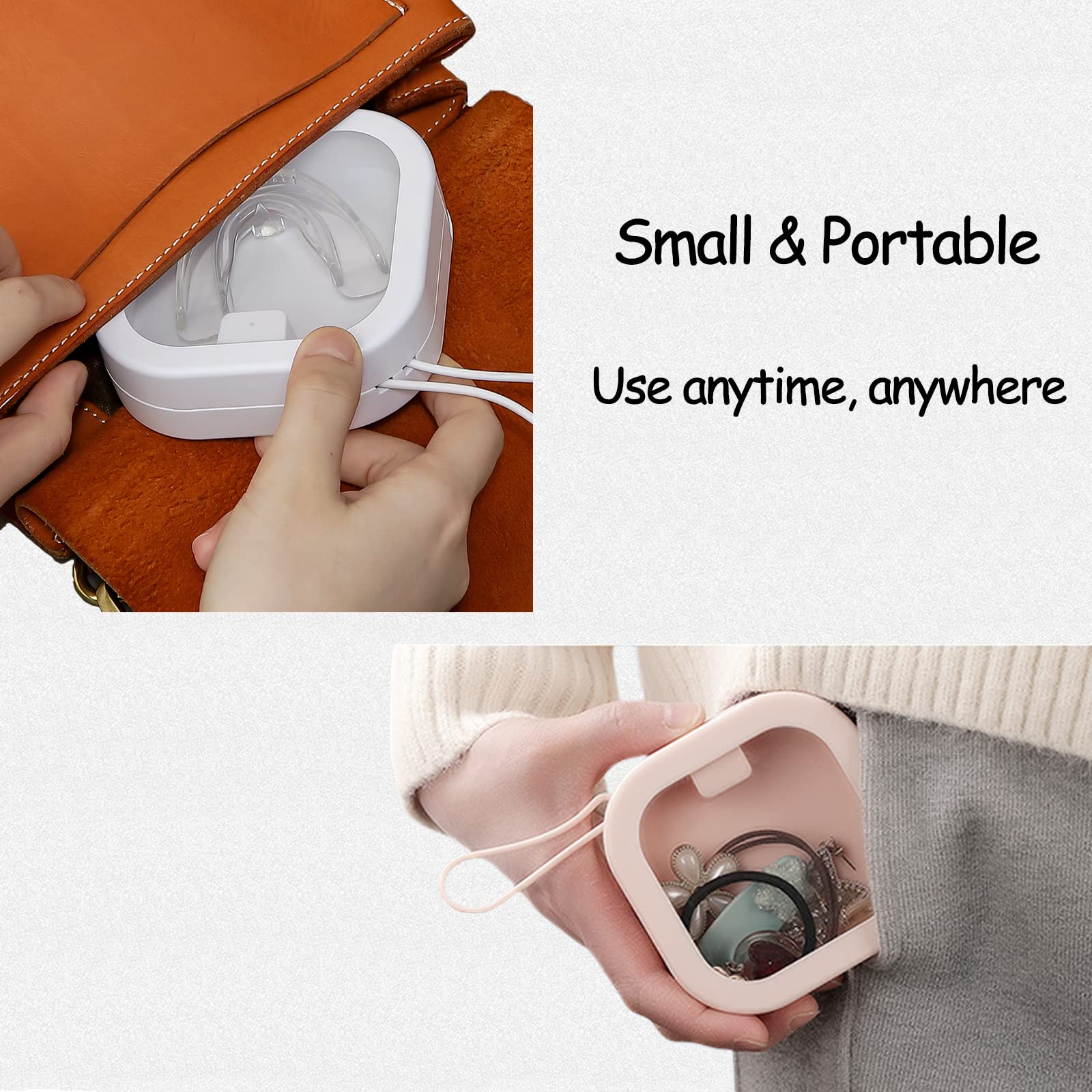 Nvhaly 4 Pcs Hair Tie Organizer, Portable Hair Tie Containers Storage Box Small Stackable Hair Ties Qtip Travel Holder Cotton Sw