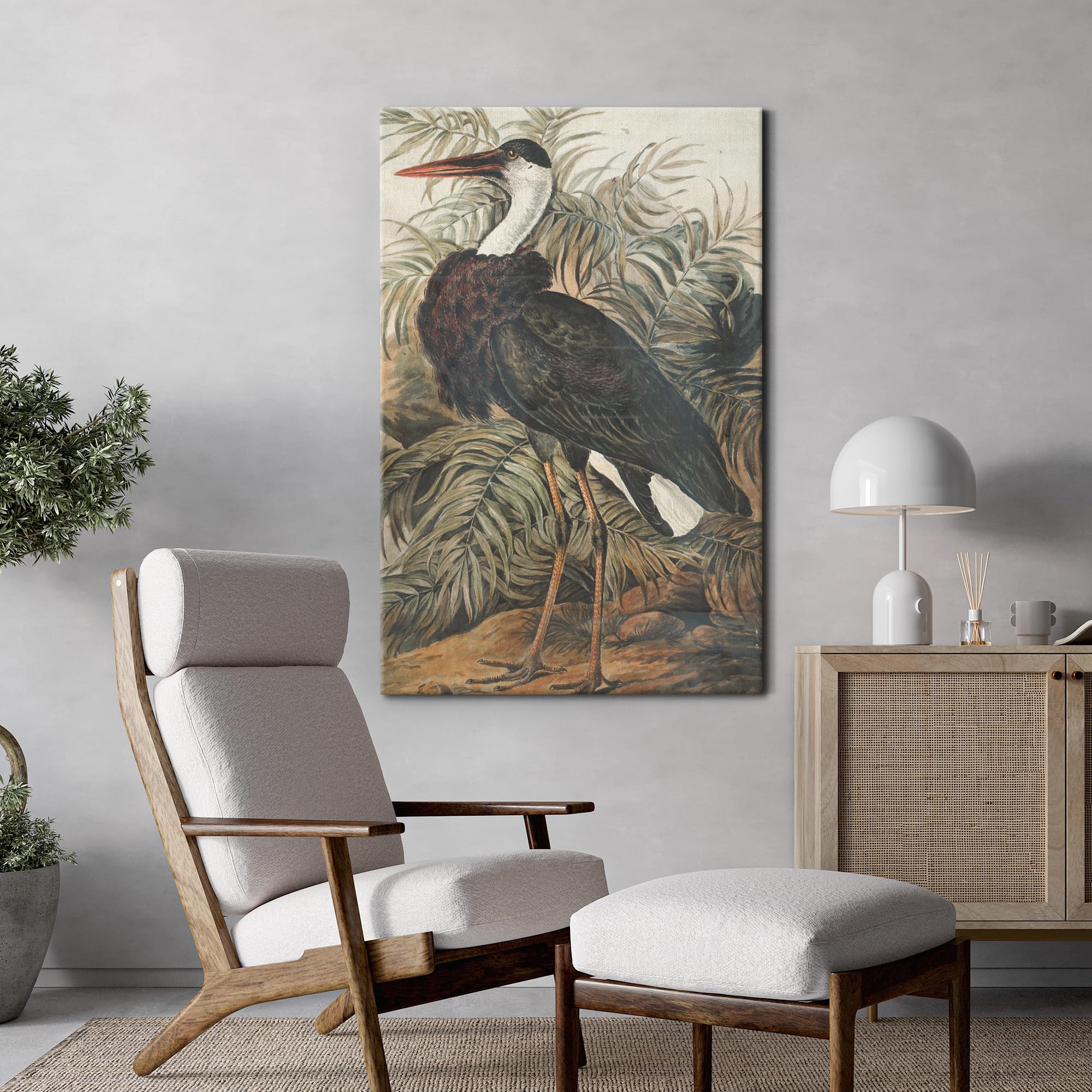 Wall26 Canvas Print Wall Art Fine Art Tropical Swamp Heron Bird Nature Wilderness Illustrations Modern Art Botanical Floral Farm