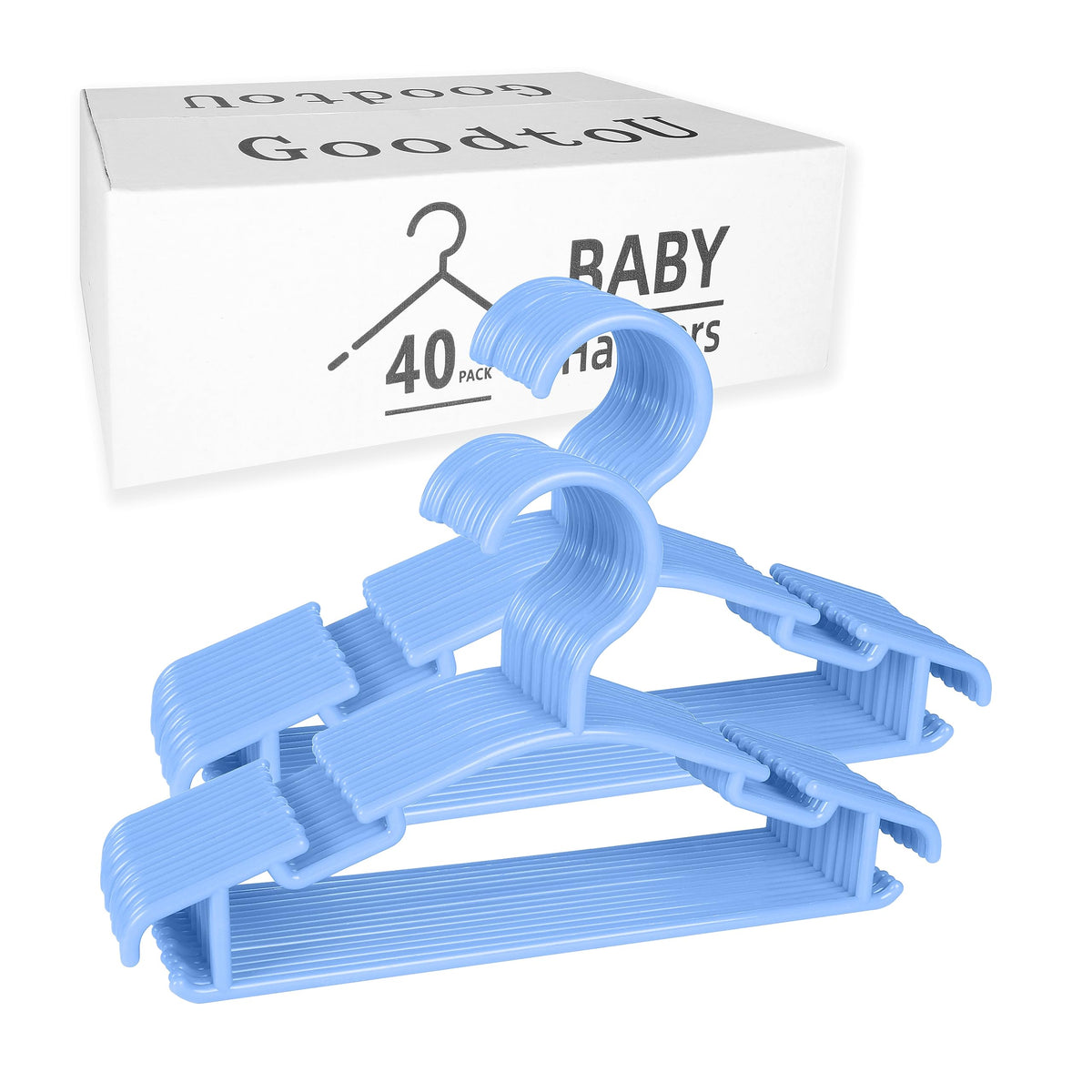 Goodtou Childrens Hangers Kids Hangers Plastic Toddler Hangers Childrens Hangers For Closet(Blue 40 Pack)