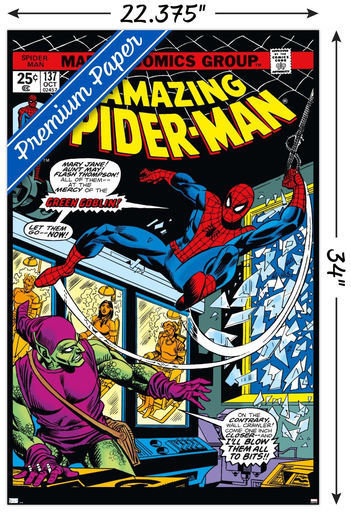 Trends International Marvel Comics - Spider-Man - Amazing Spider-Man #137 Wall Poster, 22.37'' X 34.00'', Premium Unframed Versi