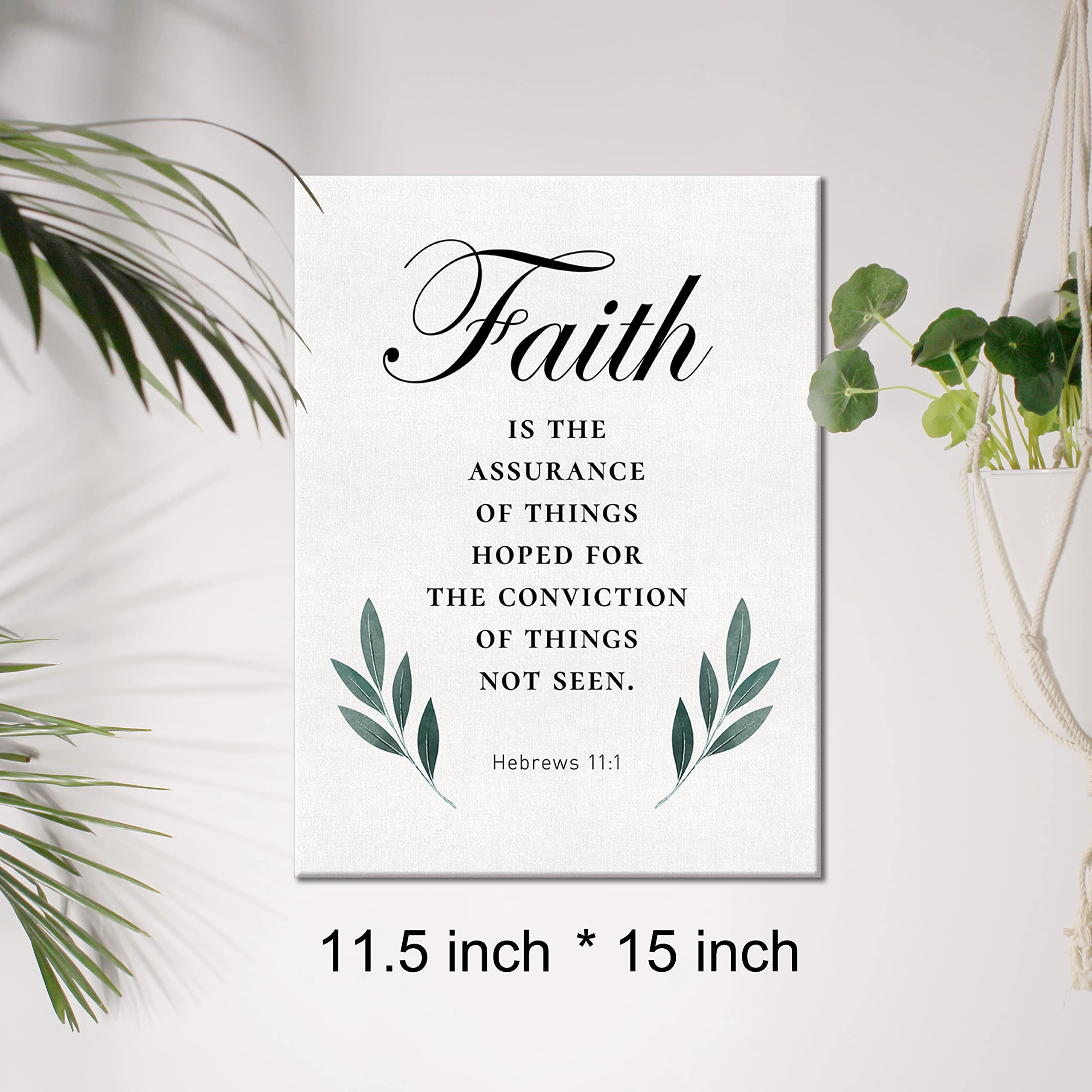 Christian Canvas Wall Art Motivational Faith is Being Sure of What We Hope for Canvas Print Positive Scripture Bible Verse Paint