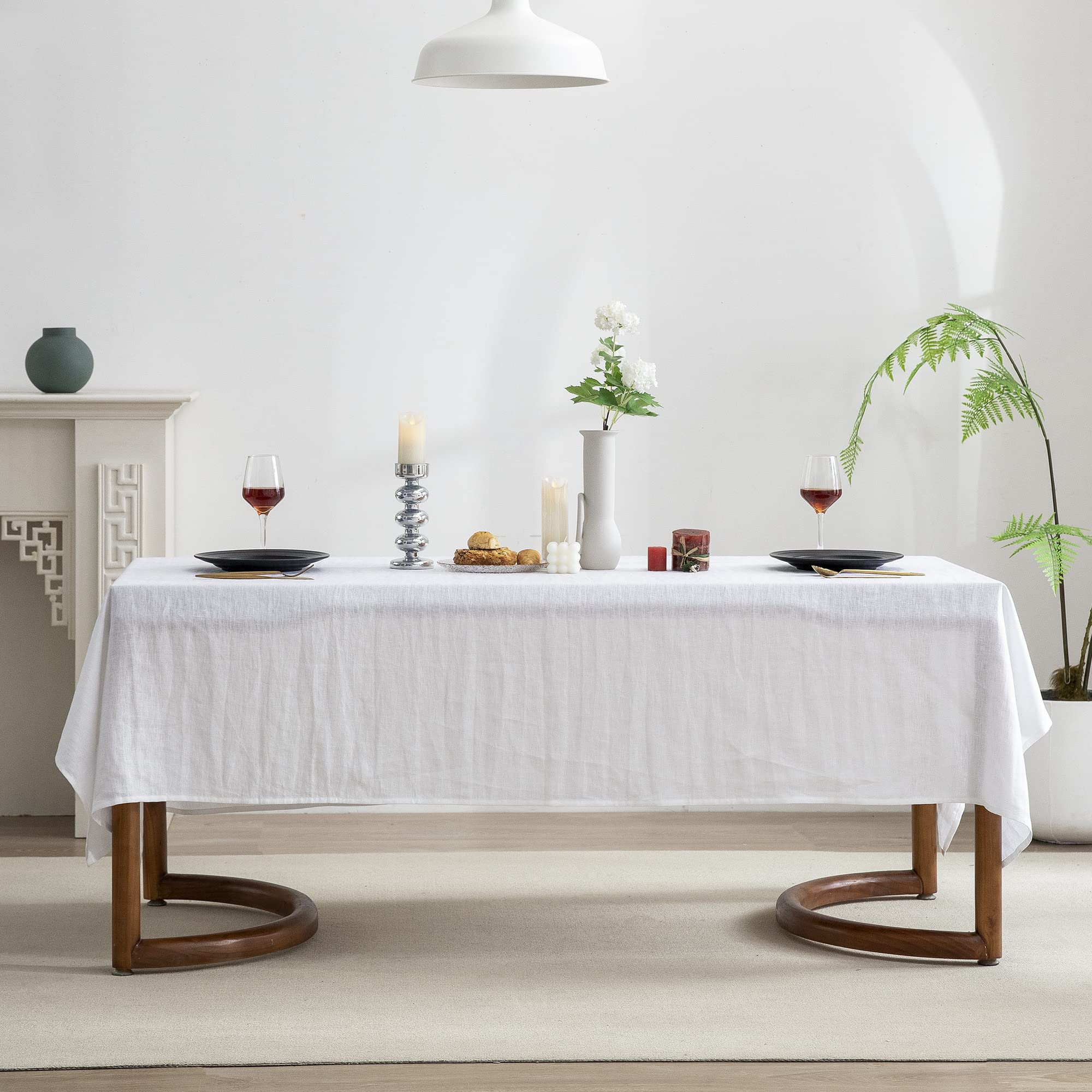 Everly 100% Pure Linen Rectangle Tablecloths 60X108 Inches For Dining,Buffet Parties,Picnic,Events,Weddings And Restaurants,Deco