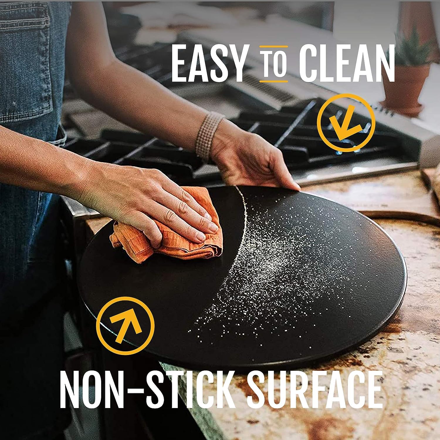 Heritage Pizza Stone, 15 Inch Ceramic Baking Stones For Oven Use - Non Stick, No Stain Pan & Cutter Set For Gas, Bbq & Grill - K