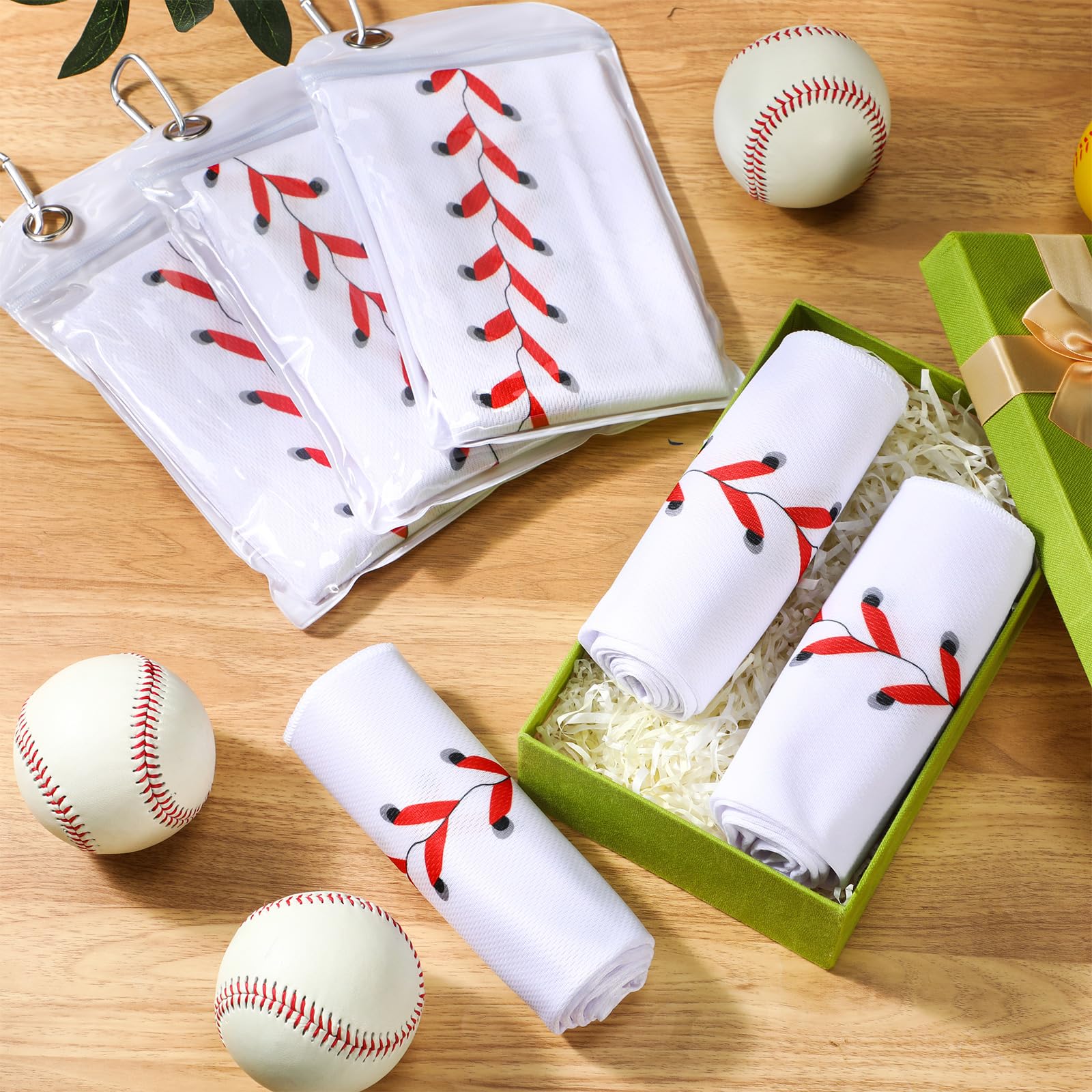 Hahafelt 12 Pack Baseball Cooling Towels, Sports Towels with Bags, 40x12 Breathable Chilly Towel, Microfiber Towel for Baseball