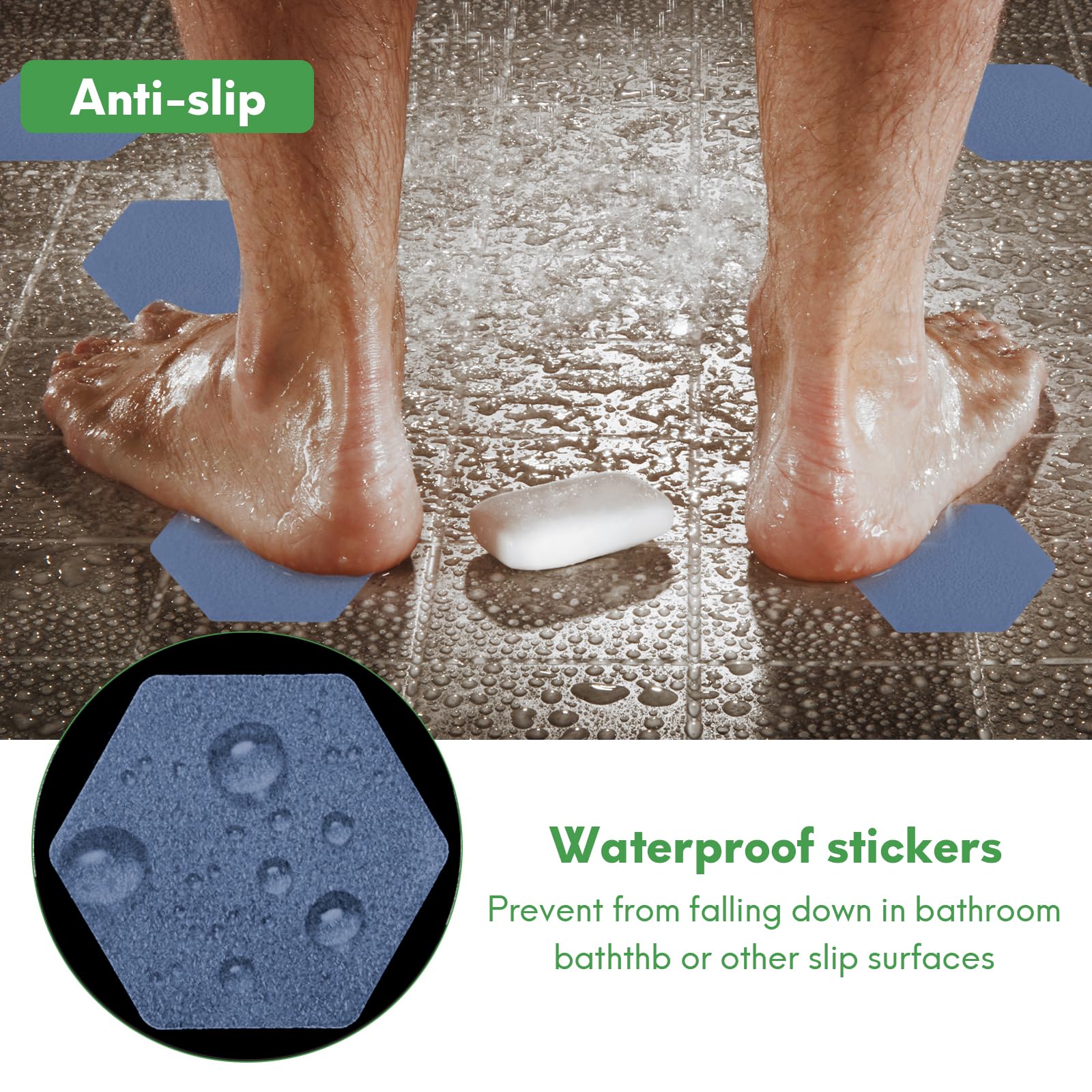 36 Pcs Non Slip Bathtub Stickers, Anti Slip Shower Stickers With Premium Scraper, Shower Floor Non Slip Stickers For Bath Tub, S