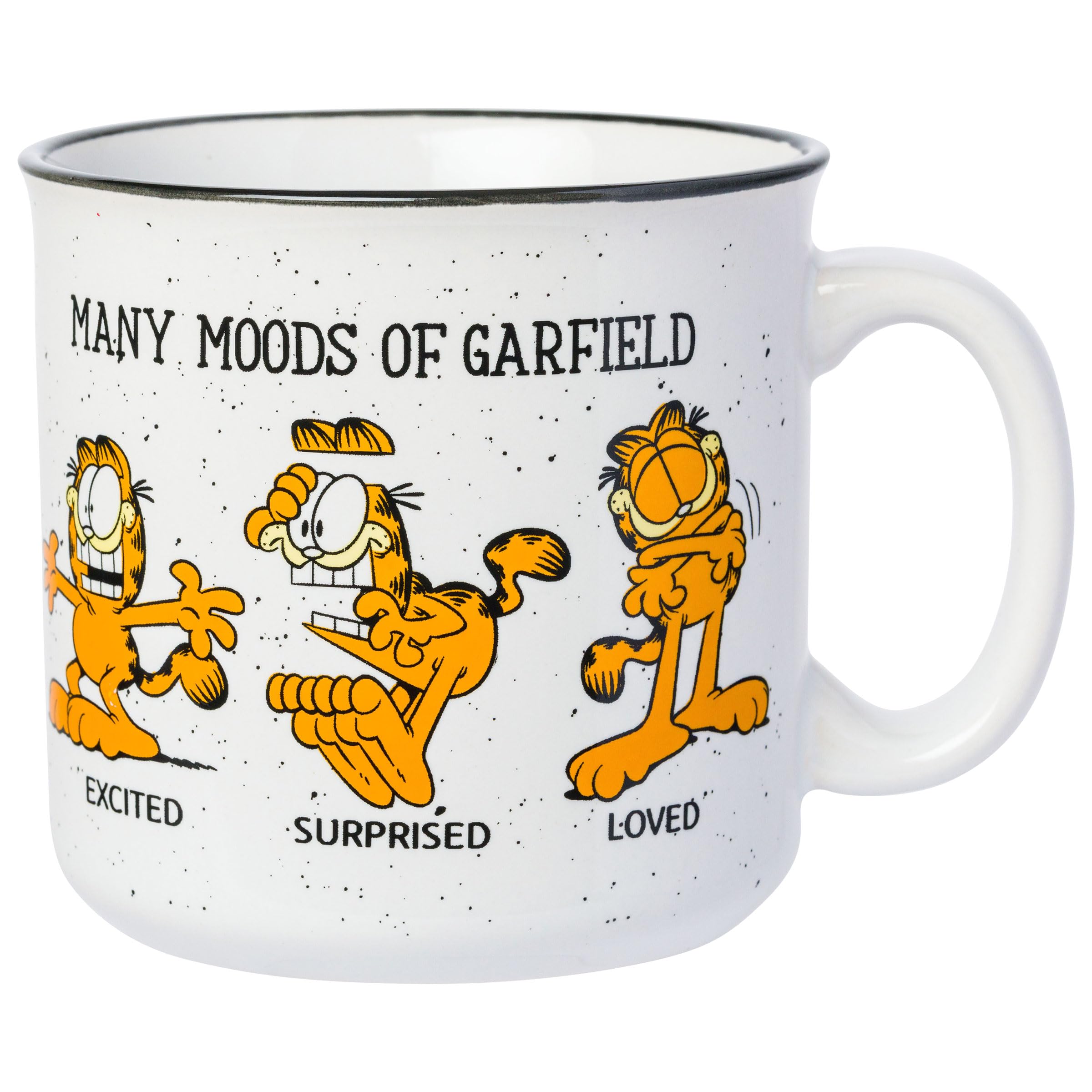 Silver Buffalo Garfield Many Moods    Ceramic Camper Mug, 20 Ounces