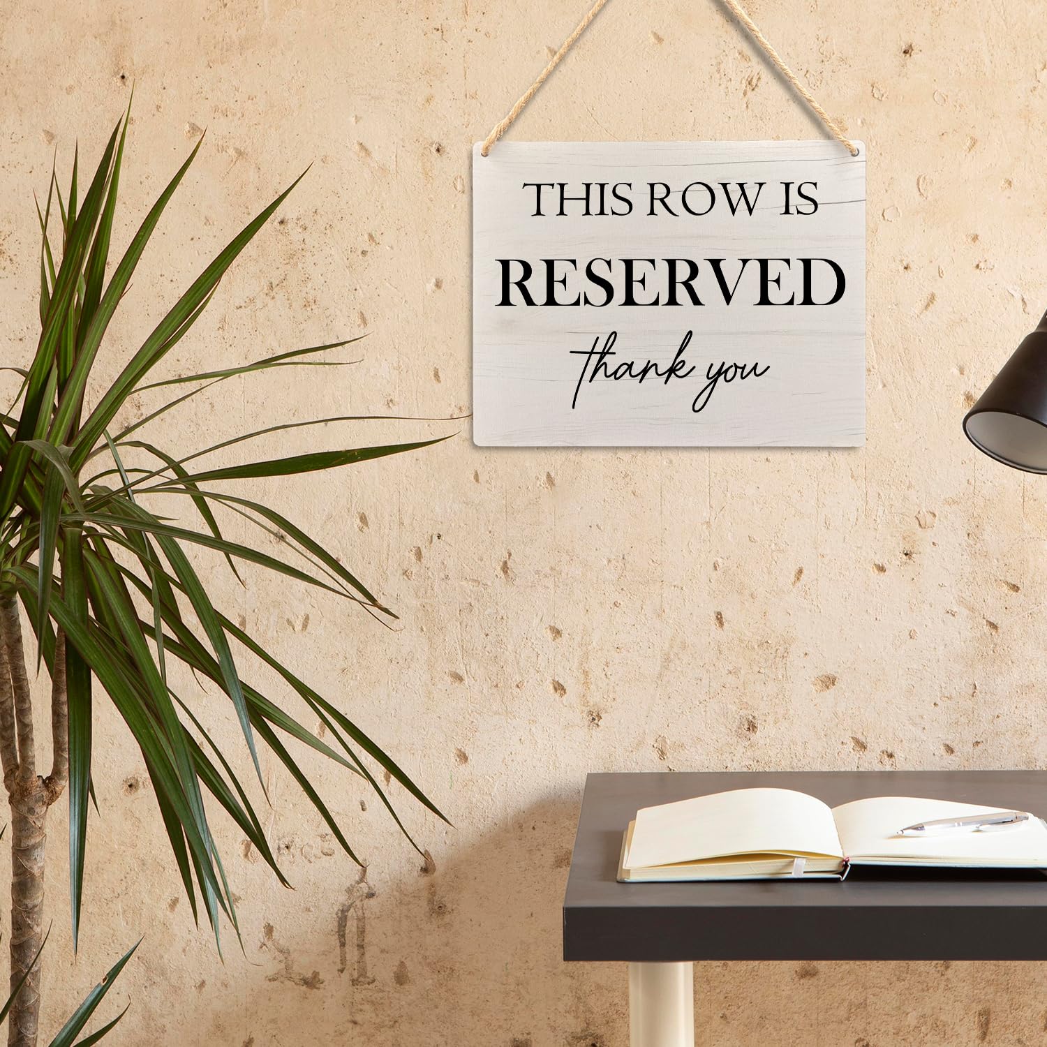 Ryeolo Wedding Reserved Row Signs - This Row Is Reserved Wooden Hanging Signs for Chairs, Wedding Decorations for Reception, 10.