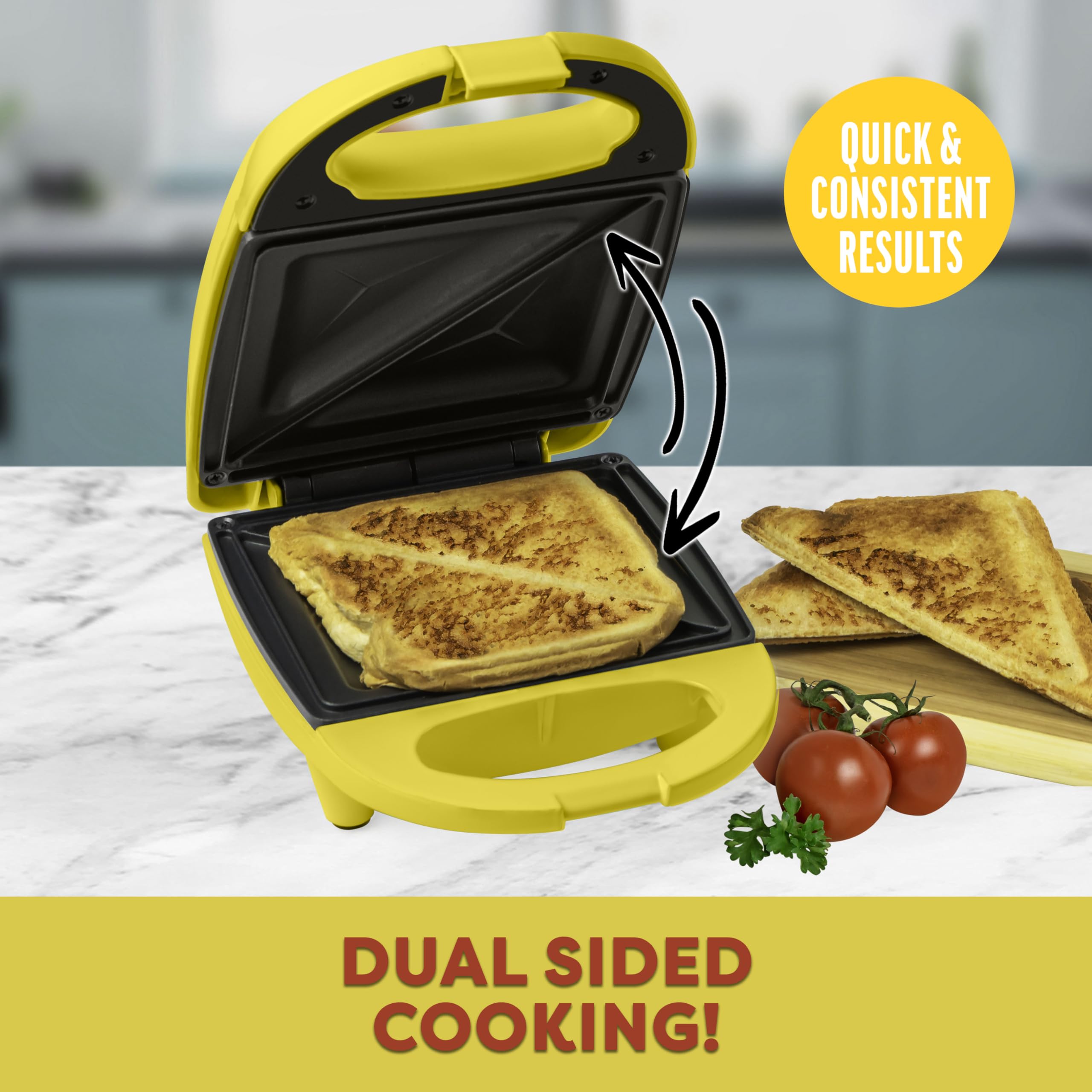 Nostalgia Oscar Mayer Sandwich Maker with Beverage Cooler Bag, 5-Inch Nonstick Cooking Surface, Yellow
