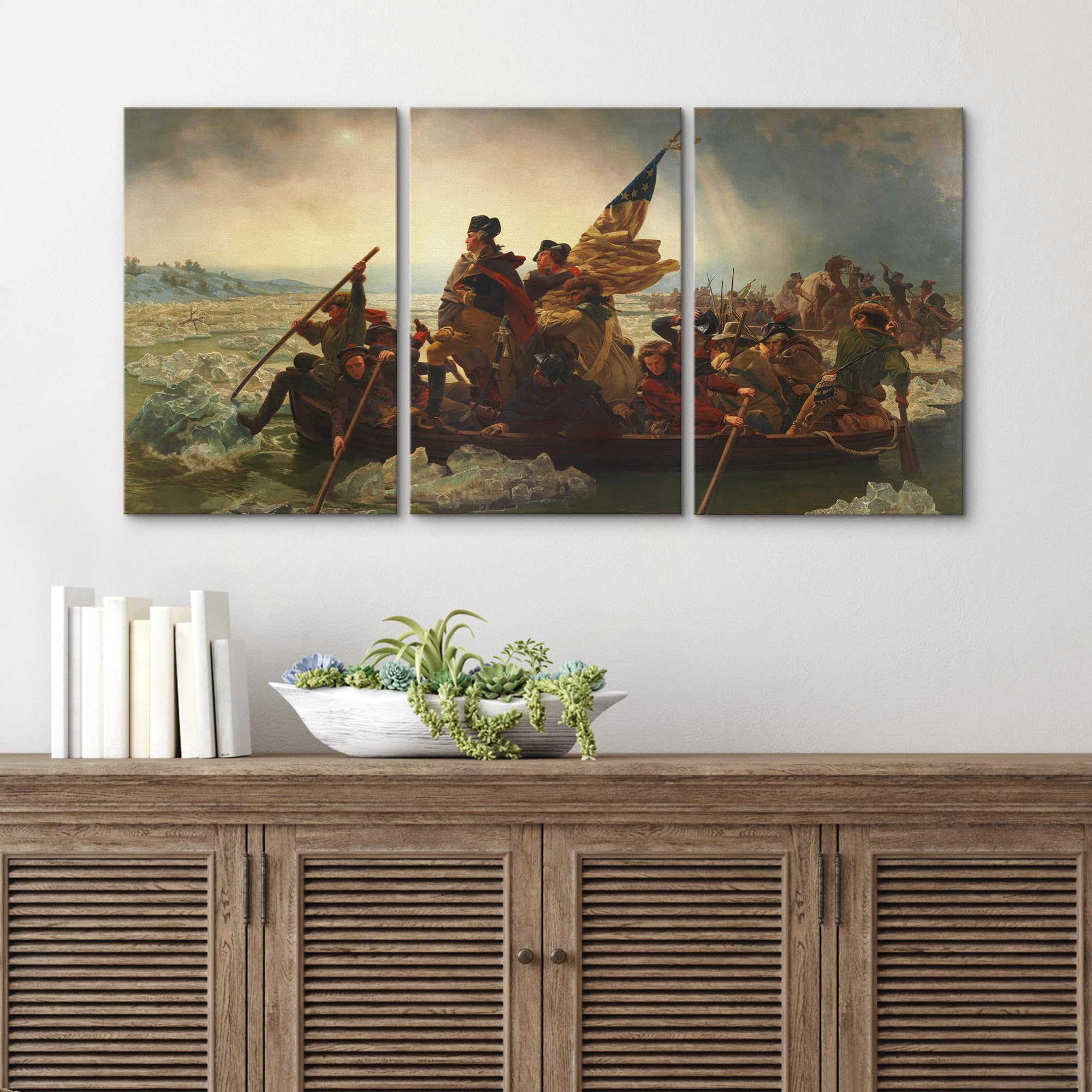 Wall26 Canvas Print Wall Art Set Washington Crossing The Delaware By Emanuel Leutze Cultural Historic Oil Painting Fine Art Repr