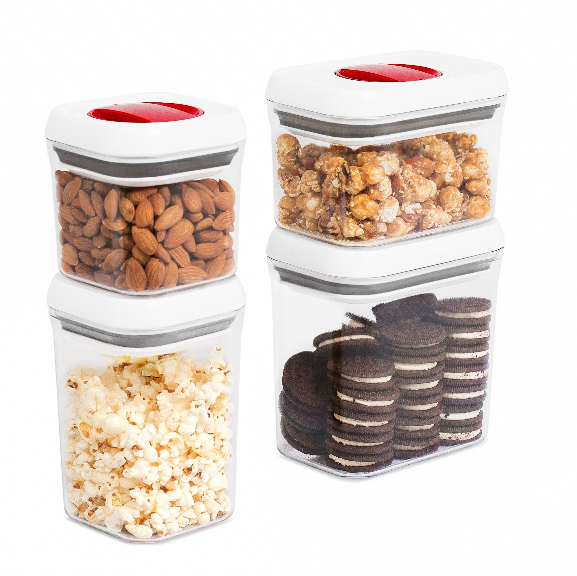INTERNETS BEST Spin Lock Airtight Kitchen Canisters - Food Storage Containers with Twist Lock for Sugar, Flour, Pasta, Nuts - S