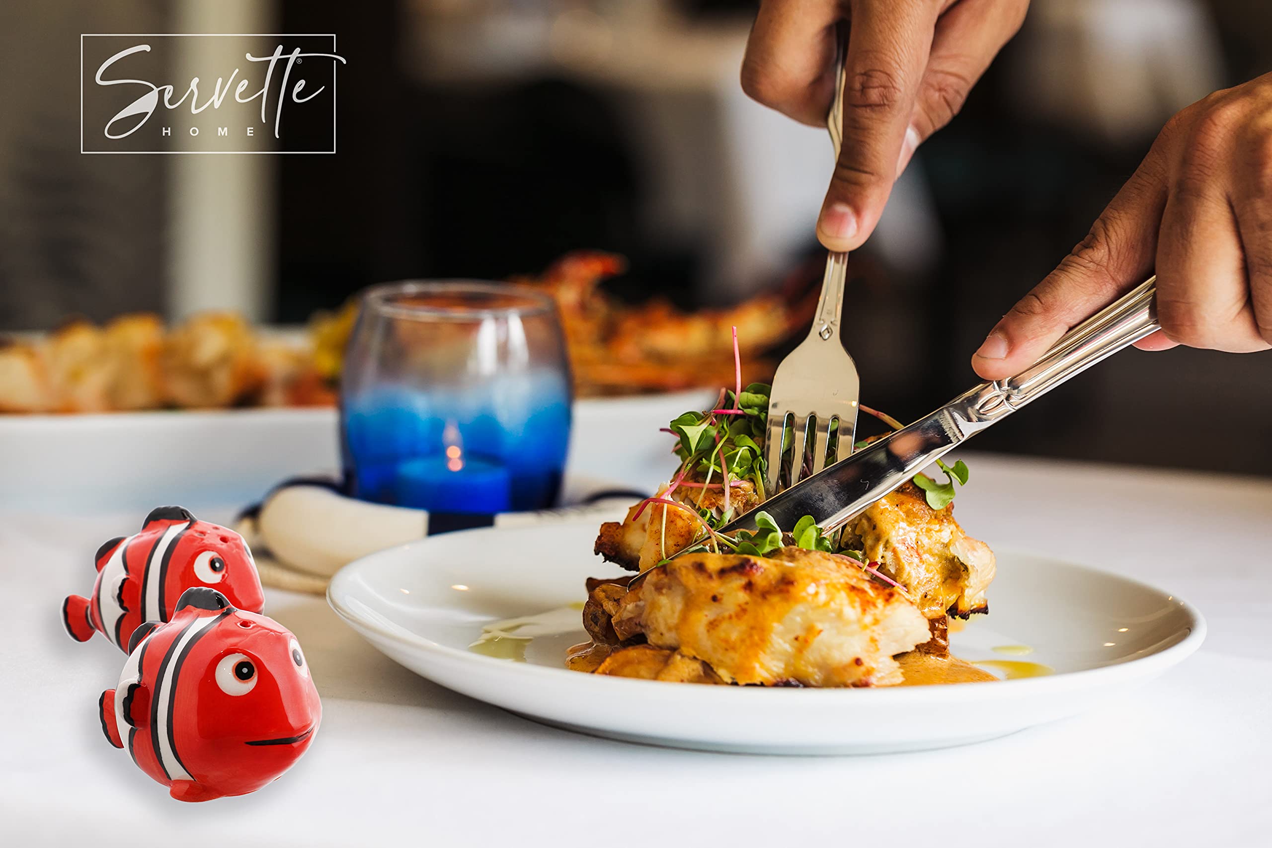 Ceramic Salt & Pepper Shakers Novelty Kitchen D  Cor - Tropical Fish