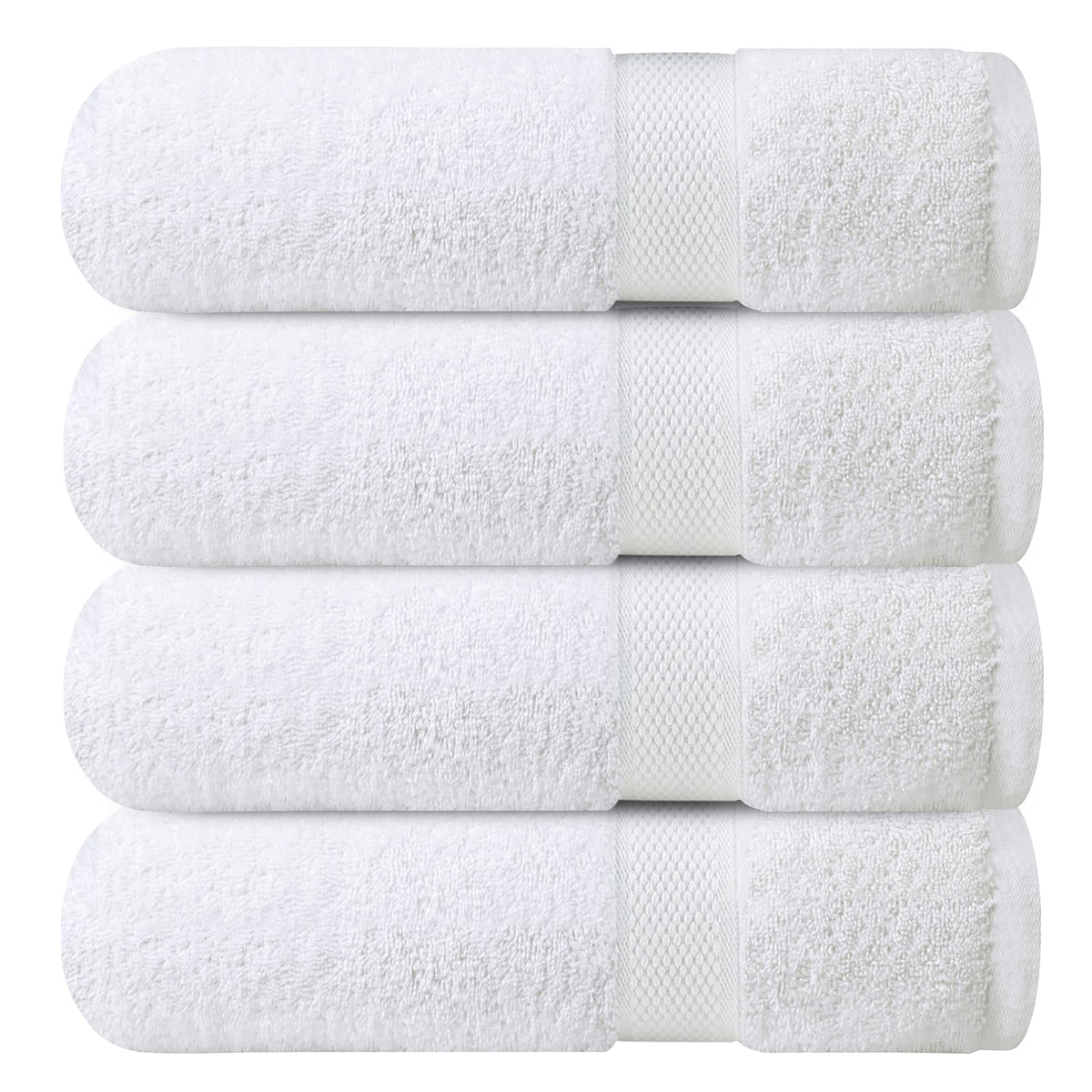 Infinitee Xclusives Premium Bath Towels Set Pack Of 4-100 Ring Spun Cotton Towels - White Bath Towels 27 X 54 - Soft Feel, Quick