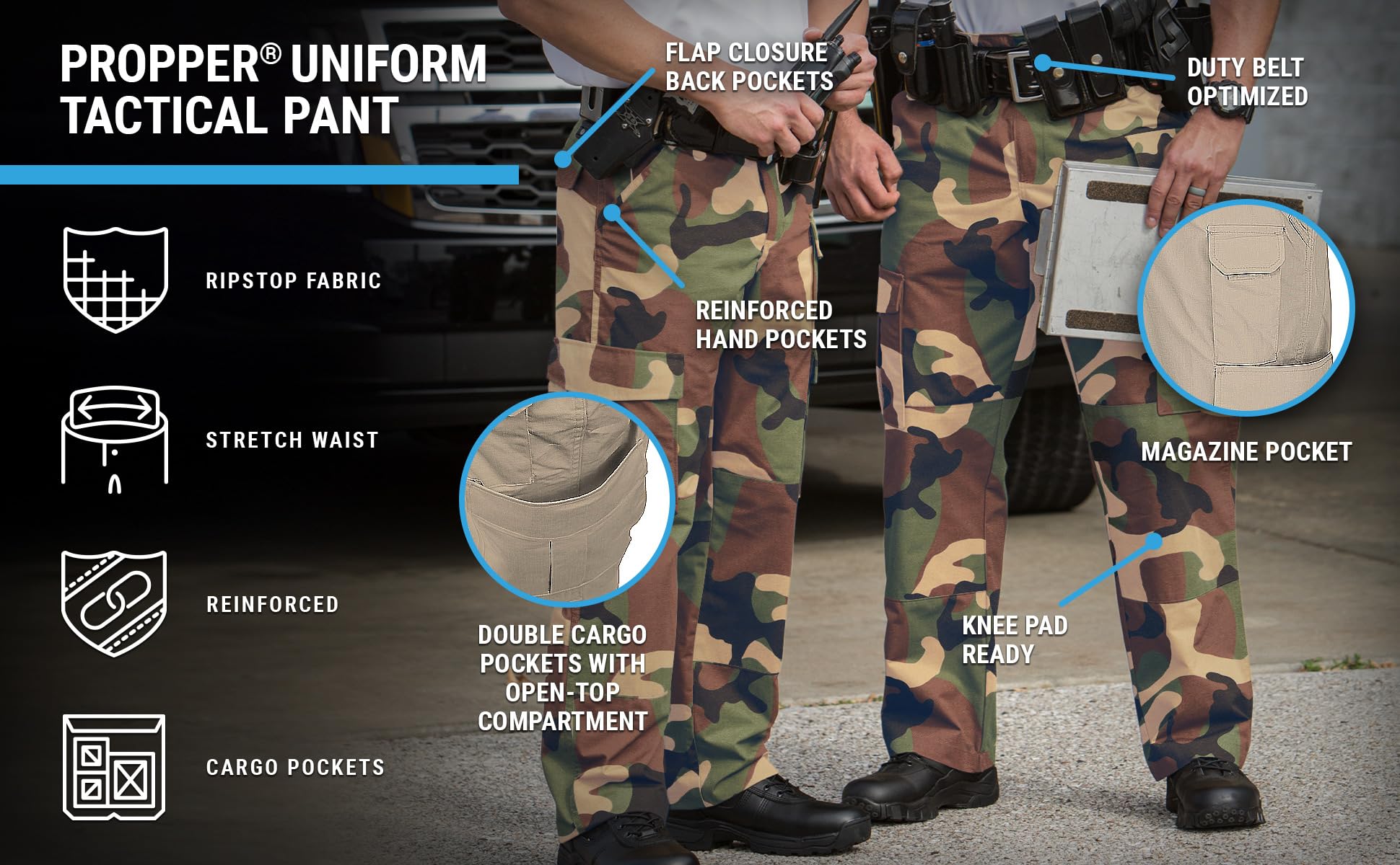 Propper Uniform Tactical Pant, Woodland, 42W X 34L