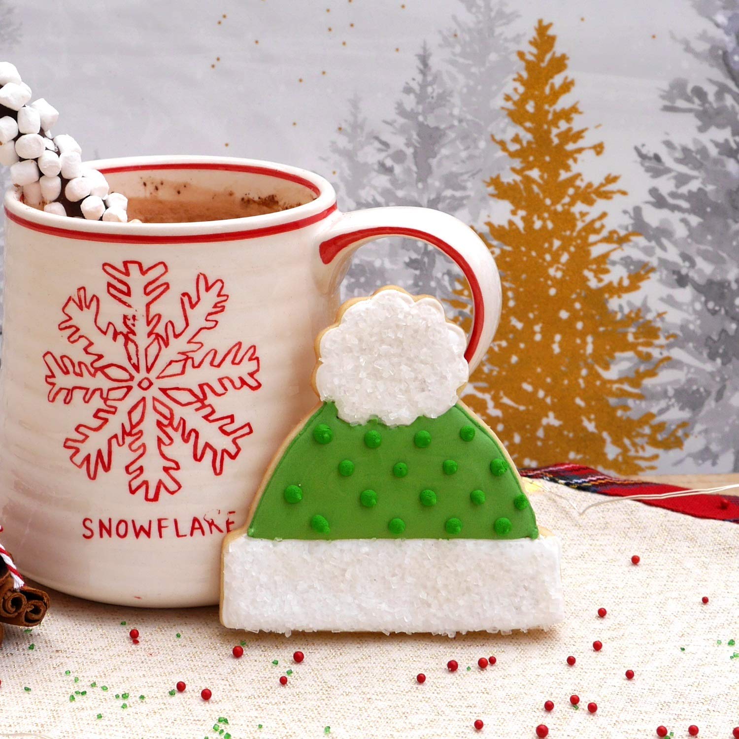 Winter Hat Cookie Cutter 3 Piece Set, Premium Food-Grade Stainless Steel, Dishwasher Safe (Winter Hat 3 Piece)