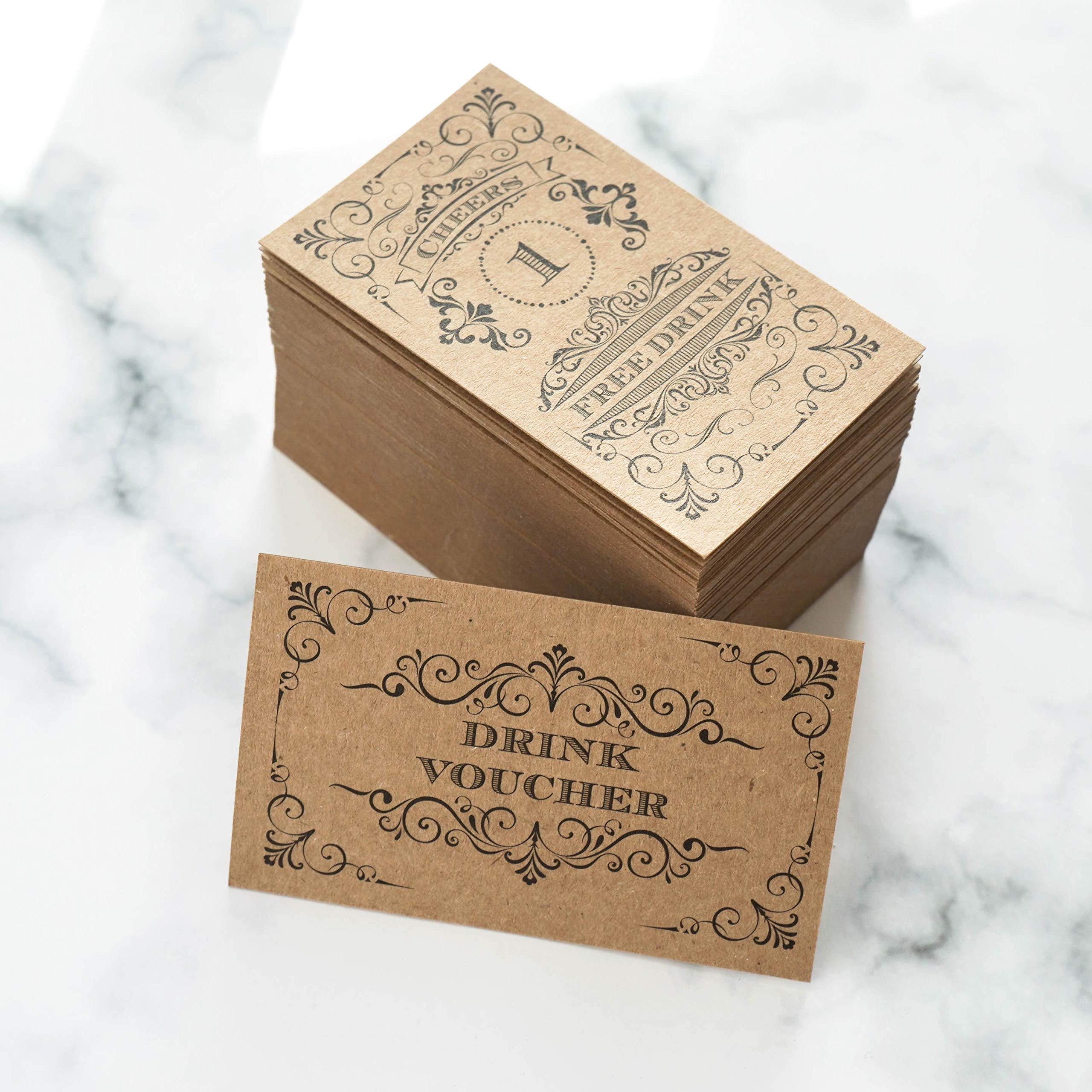 Rxbc2011 100 Free Drink Tickets Coupons For A Free Drink Wedding Christmas Work Event Party Bar Kraft Card