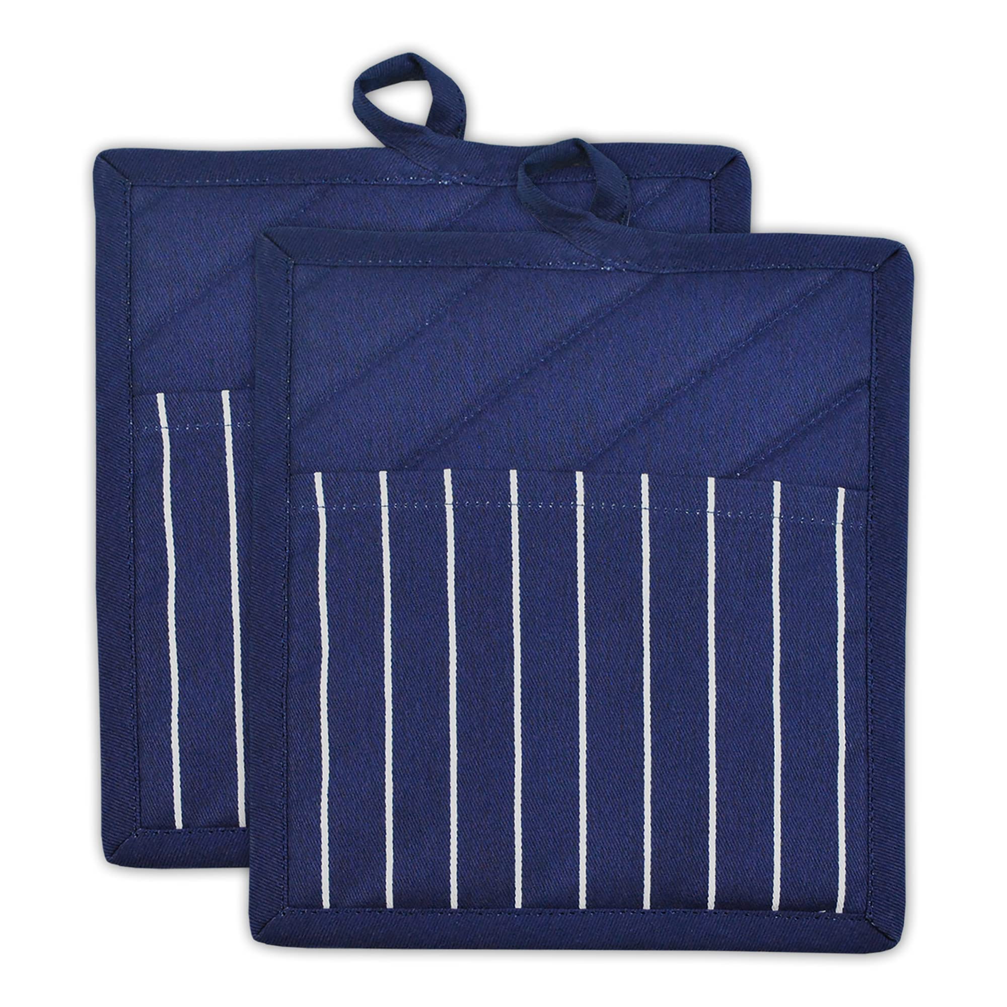 Professional And Commercial Grade, Chef Stripe Kitchen, Potholders, Nautical Blue