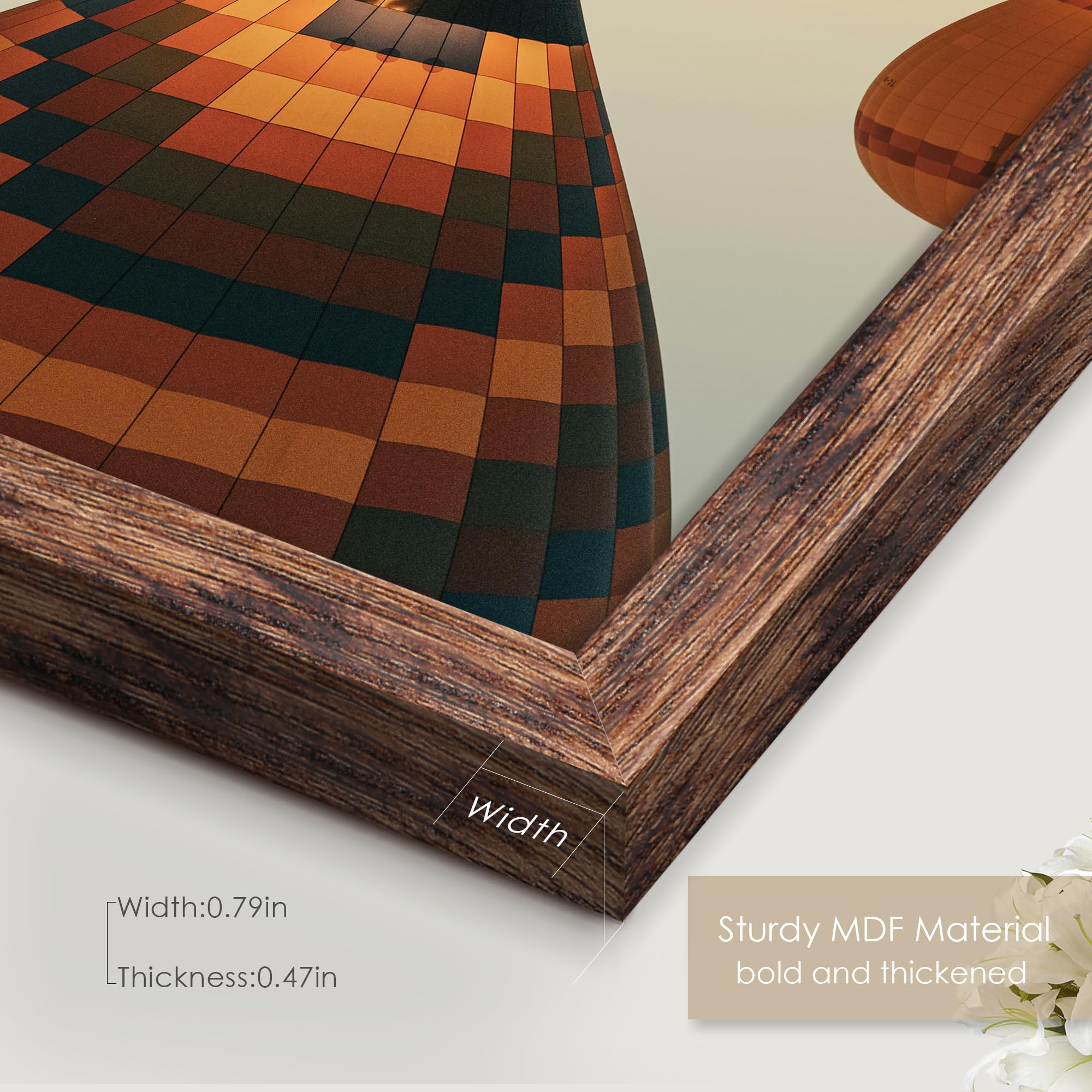 Fisnish 5x7 Picture Frame, for Tabletop Display, Horizontal or Vertical Wall Mounting, Brown