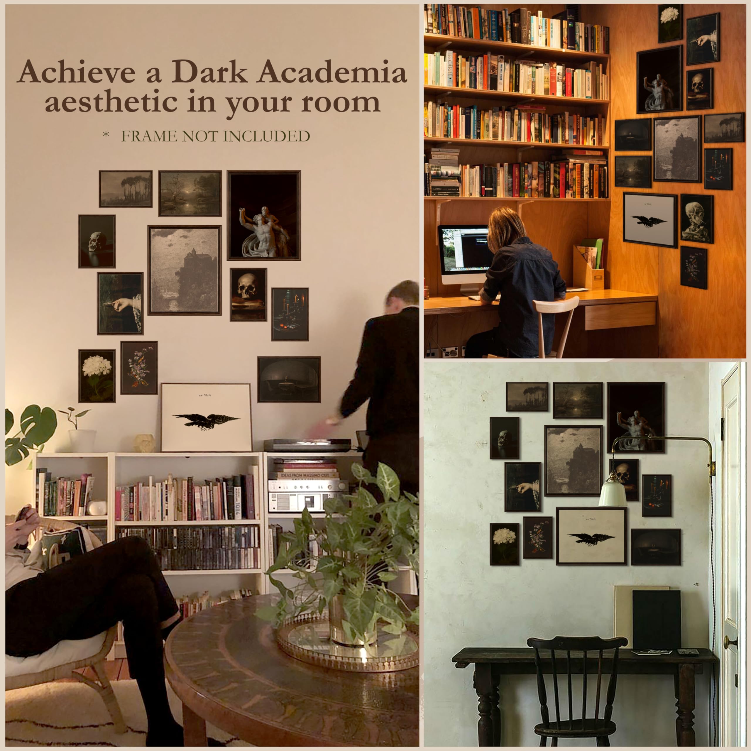 97 Decor Dark Academia Room Decor - Gothic Home Decor, Moody Halloween Decor, Dark Academia Aesthetic Pictures, Creepy Posters G