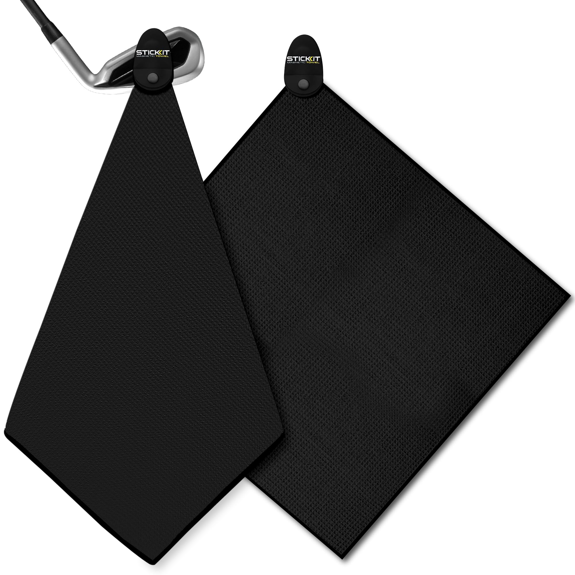 STICKIT Magnetic Golf Towel - Ultra-Absorbent with Waffle Weave Microfiber - Golf Towel with Magnet for Bags, Clubs & Carts - Re