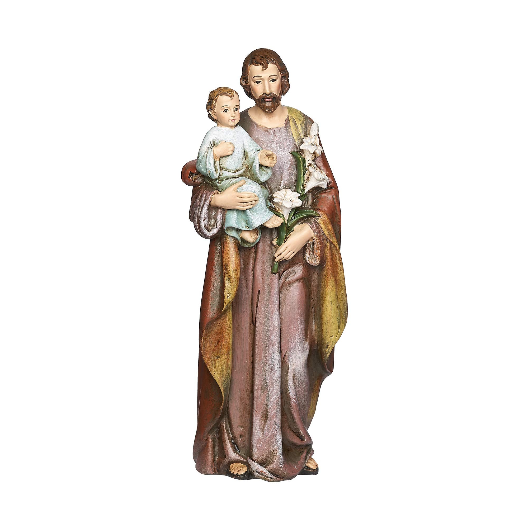 Joseph'S Studio By Roman - St. Joseph And Child Jesus Figure, Renaissance Collection, 6.25'' H, Resin And Stone, Religious Gift,