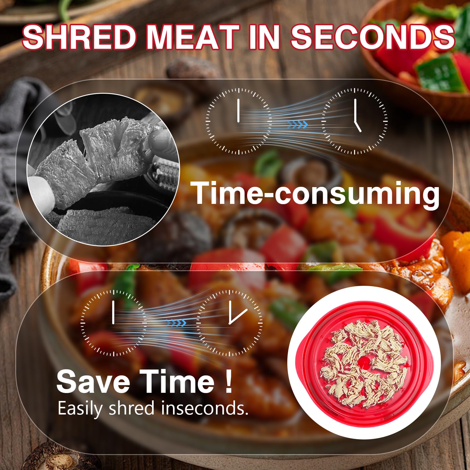 Latest Chicken Shredder Tool Twist -10.8 Inches Large Meat Shredder Tool Twist With Cleaning Brush, Visible Shredded Chicken Too