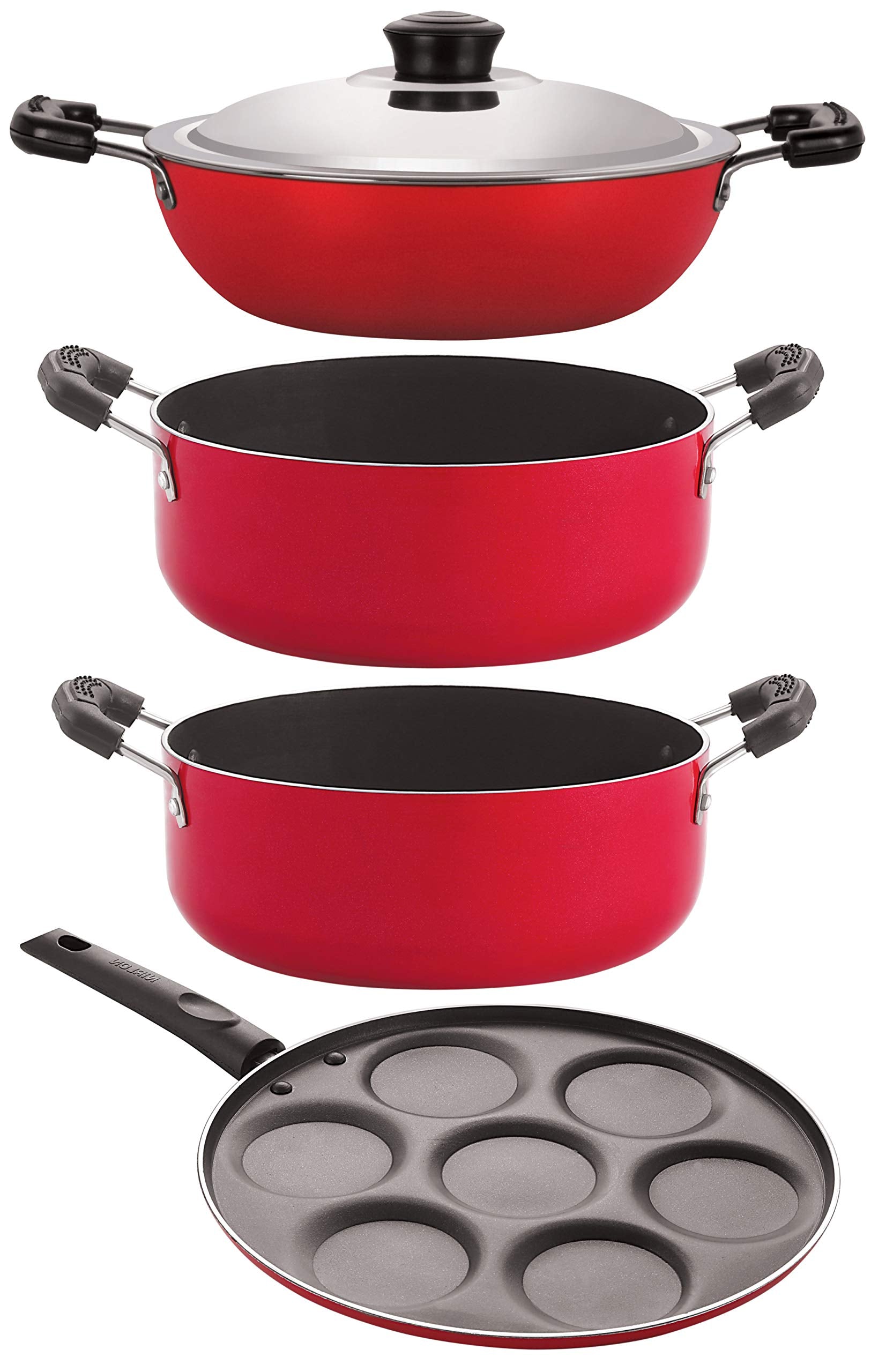 Nirlon Kitchen Non Stick Aluminium Cookware Gift Set Of 4Pices (Dkd(B)_Up7_Cs22_Cs24)