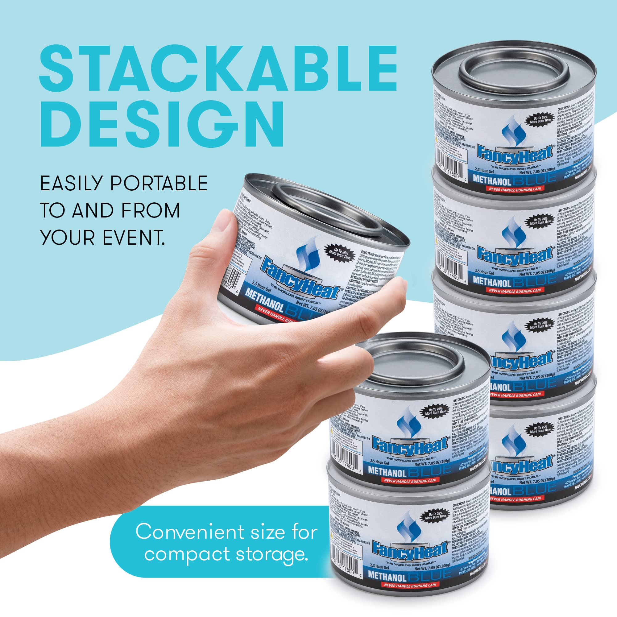 Food Warmer Gel Cans For Chafing Dish (Set Of 6 Gel Warming Cans) - Food Warmers For Parties, Buffet Trays, Catering Dishes - Di