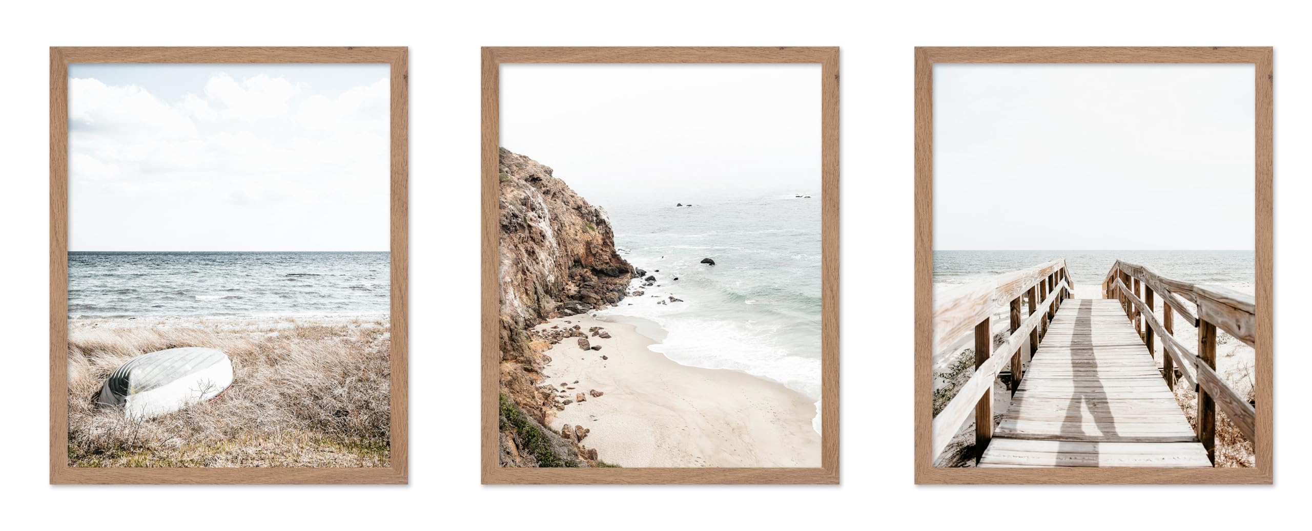 Poster Master 3-Piece Classic Travel Poster - Vintage Coastal Print - Gift for Artist, Friend - Beach, Coast, Vacation, Swimming