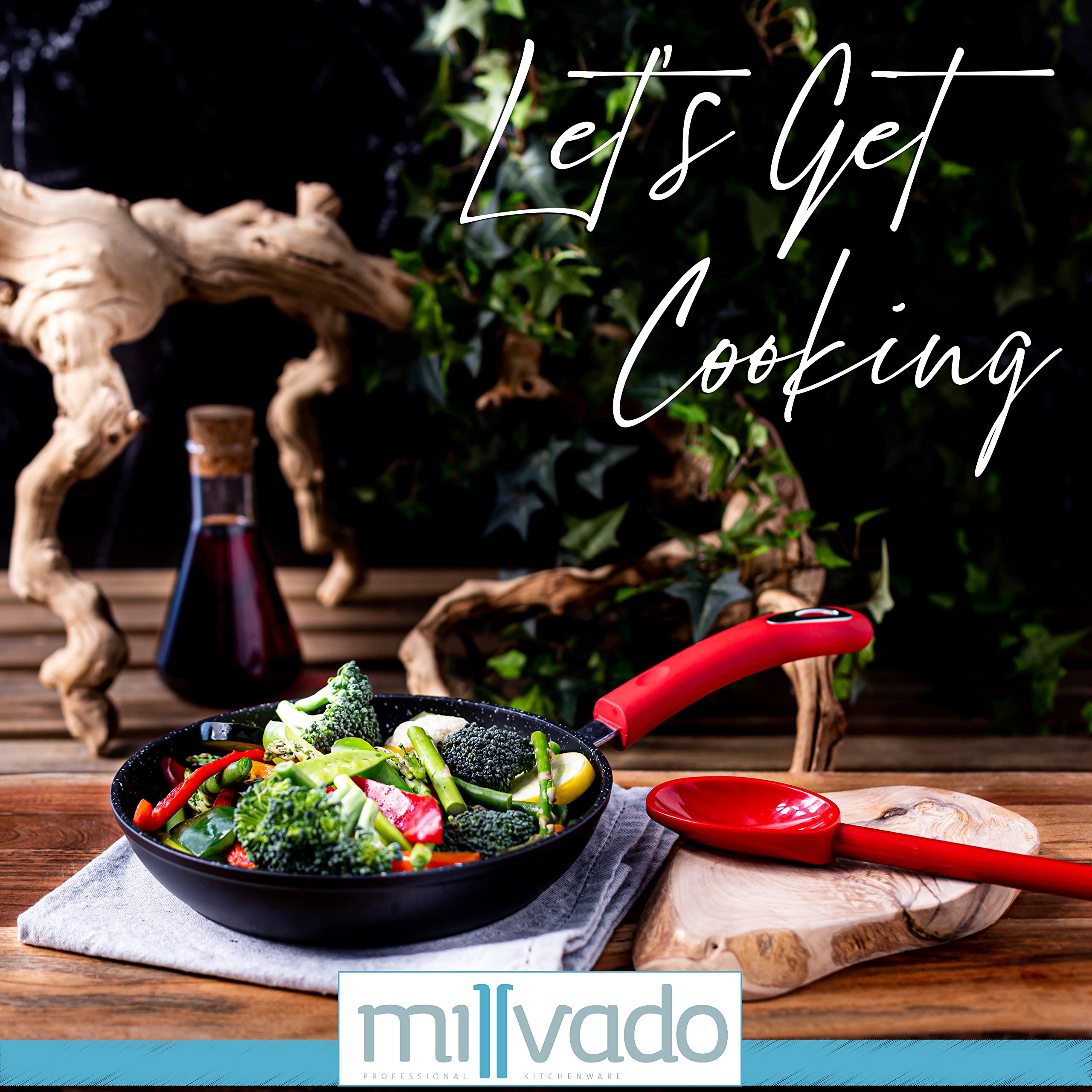 Millvado Nonstick Frying Pan, 8'' Small Skillet With Healthier Granite Non Stick Coating, Omelet Egg Pan, Cooking Pan, Silicone