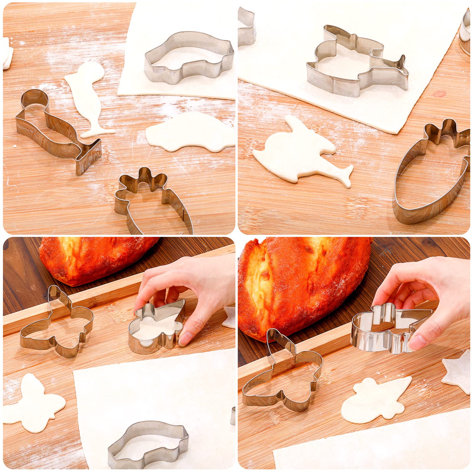 108 Pcs Metal Cookie Cutters Set Stainless Steel Biscuit Cutter Molds Include Heart Star Round Flower Vehicle Sea Creatures Alph