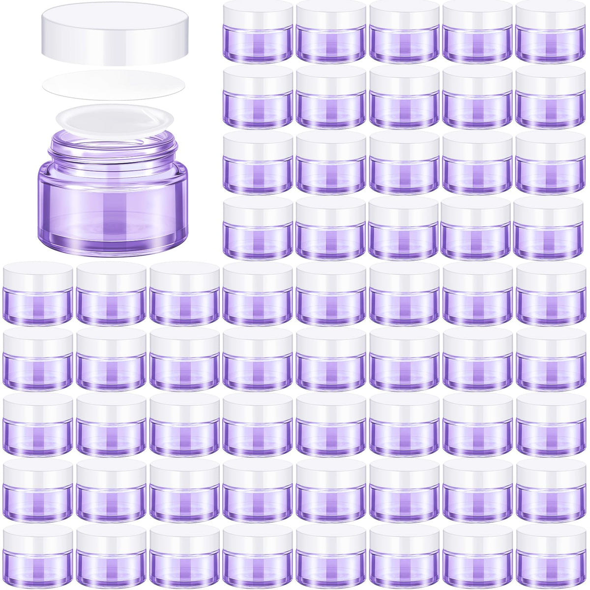 Domensi 60 Pcs 1Oz Glass Jars With Lids Bulk Salve Tins Small Glass Candle Jars Cosmetic Jars For Travel With Inner Liners Conta