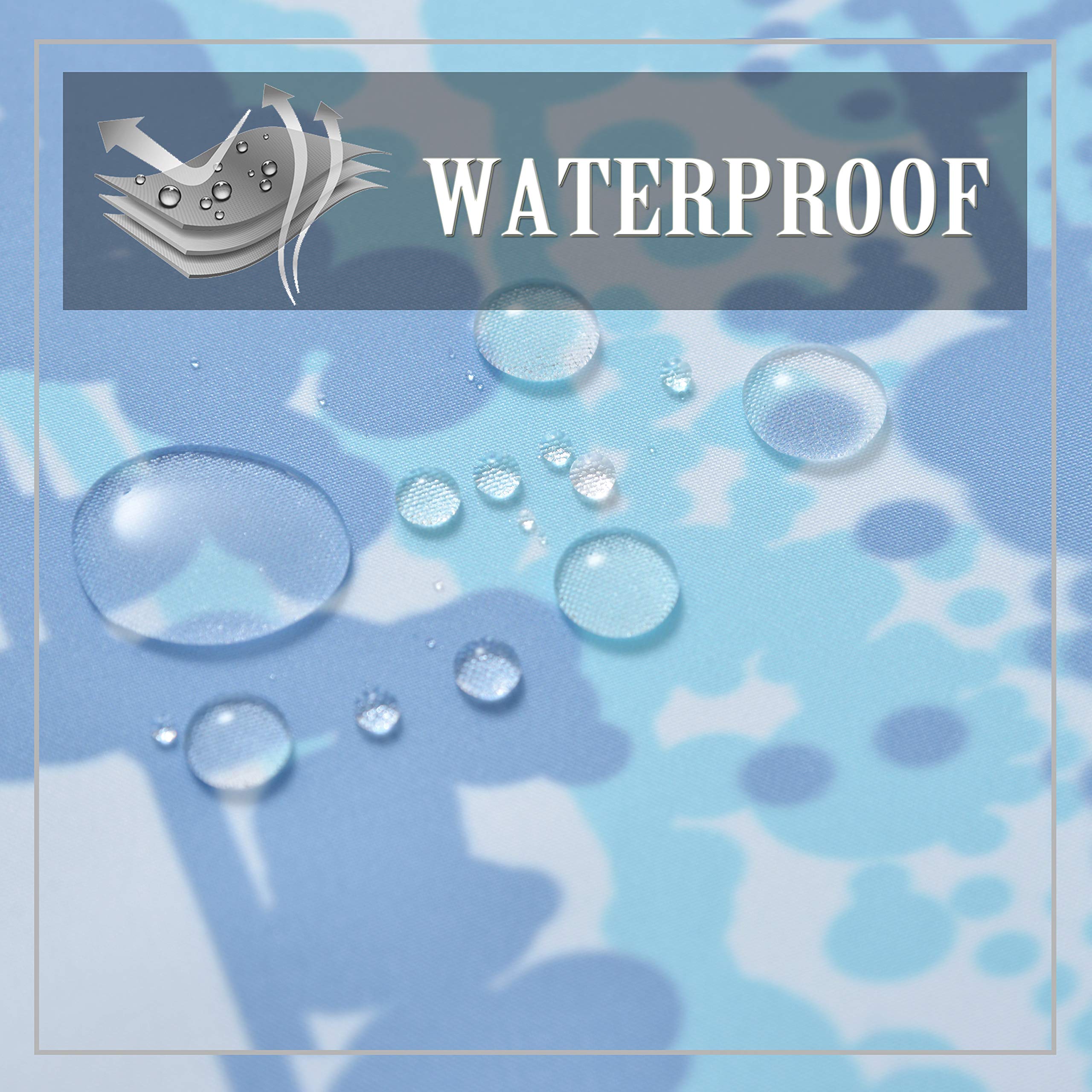 Conbo Mio Hotel Style Shower Curtain for Bathroom with Snap in Liner Water Repellent Machine Washable Shower Curtain (Rendering-Blue  71'' (W) x 74''(H)