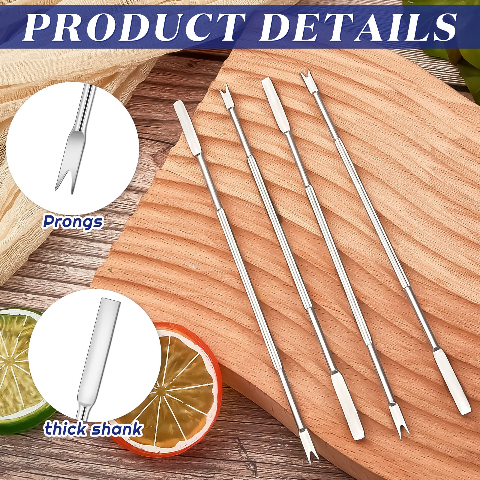 Yaomiao Stainless Steel Seafood Forks Set Silver 6.8 Inch Crab Forks Seafood Tools Crab Legs Utensils Seafood Picks For Eating L