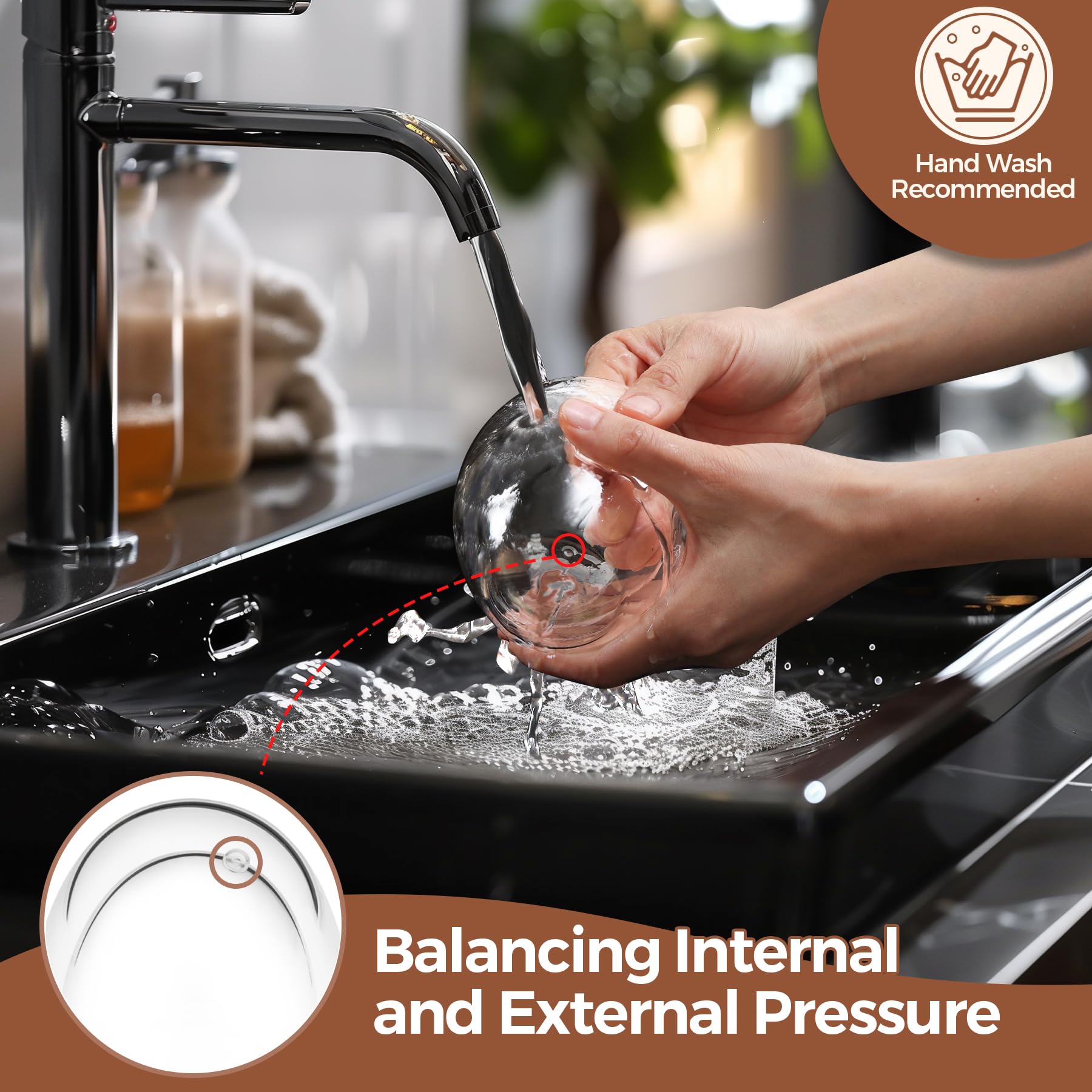 Comsaf 8Oz Glass Coffee Mugs Set Of 6, Double Walled Insulated Thermal Mugs For Latte Cappuccino Cocoa Milk Cafe Juice Tea, Clea