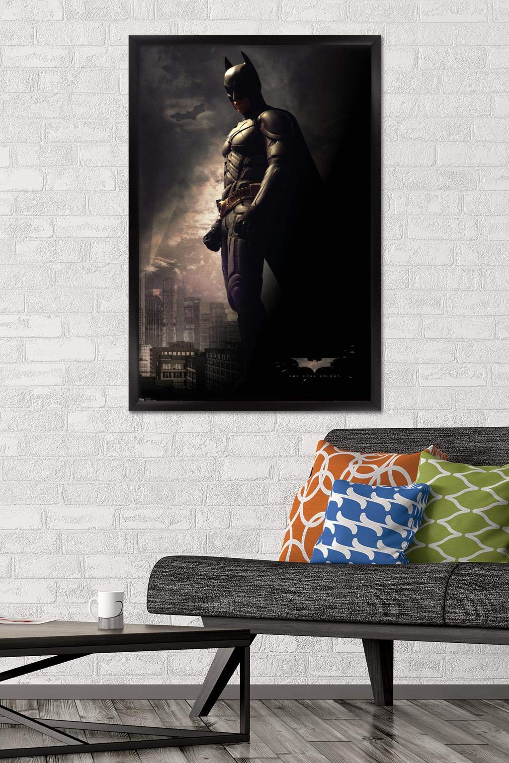Trends International Dc Comics Movie - The Dark Knight - Batman In The Shadows Wall Poster, 22.375'' X 34'', Black Framed Versio
