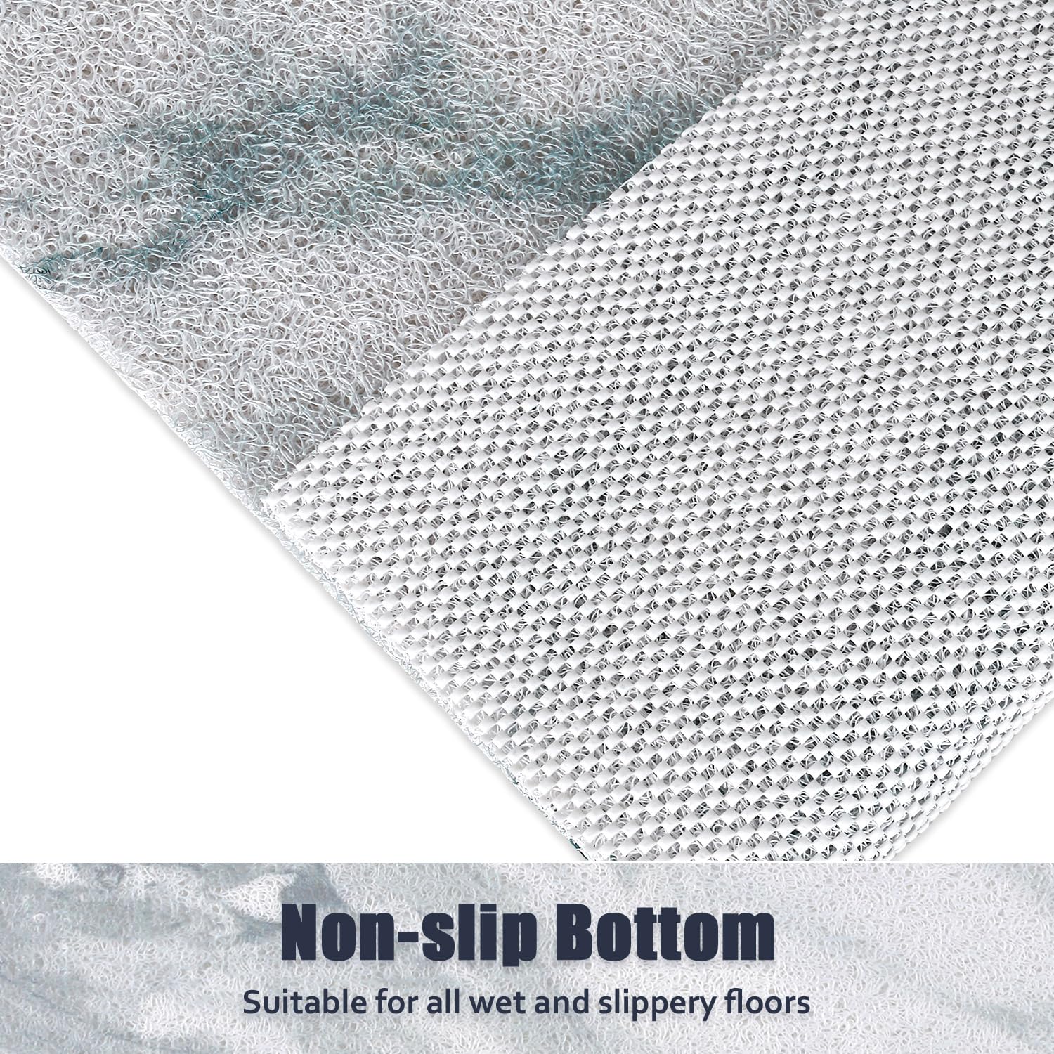 Shower Mat Bathtub Mat Non-Slip - 16X39 Inch Soft Comfort Bath Mat With Drainage Holes, Pvc Loofah Massage Bathmat For Shower, T