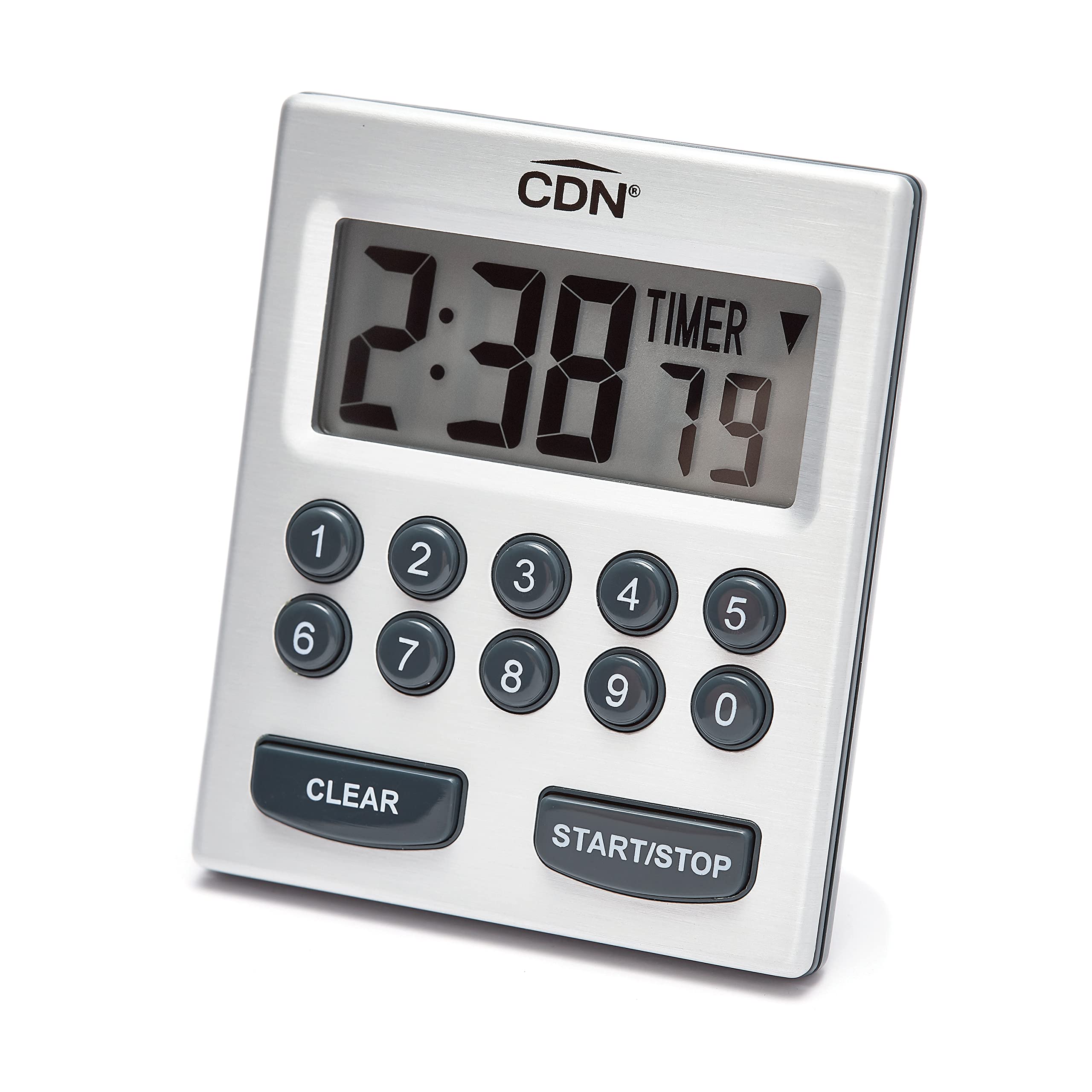 CDN Direct Entry 2- Alarm Digital Kitchen Timer | Counts Up & Down, 10 Hours by Hours, Minutes & Seconds, Big Digit, Loud & Long