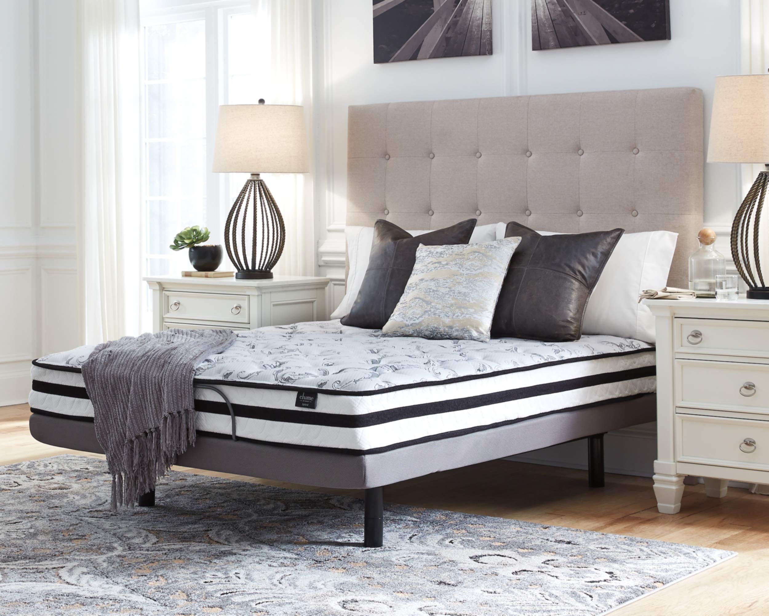Signature Design By Ashley Chime 8 Inch Firm Hybrid Mattress, Certipur-Us Certified Foam, Twin