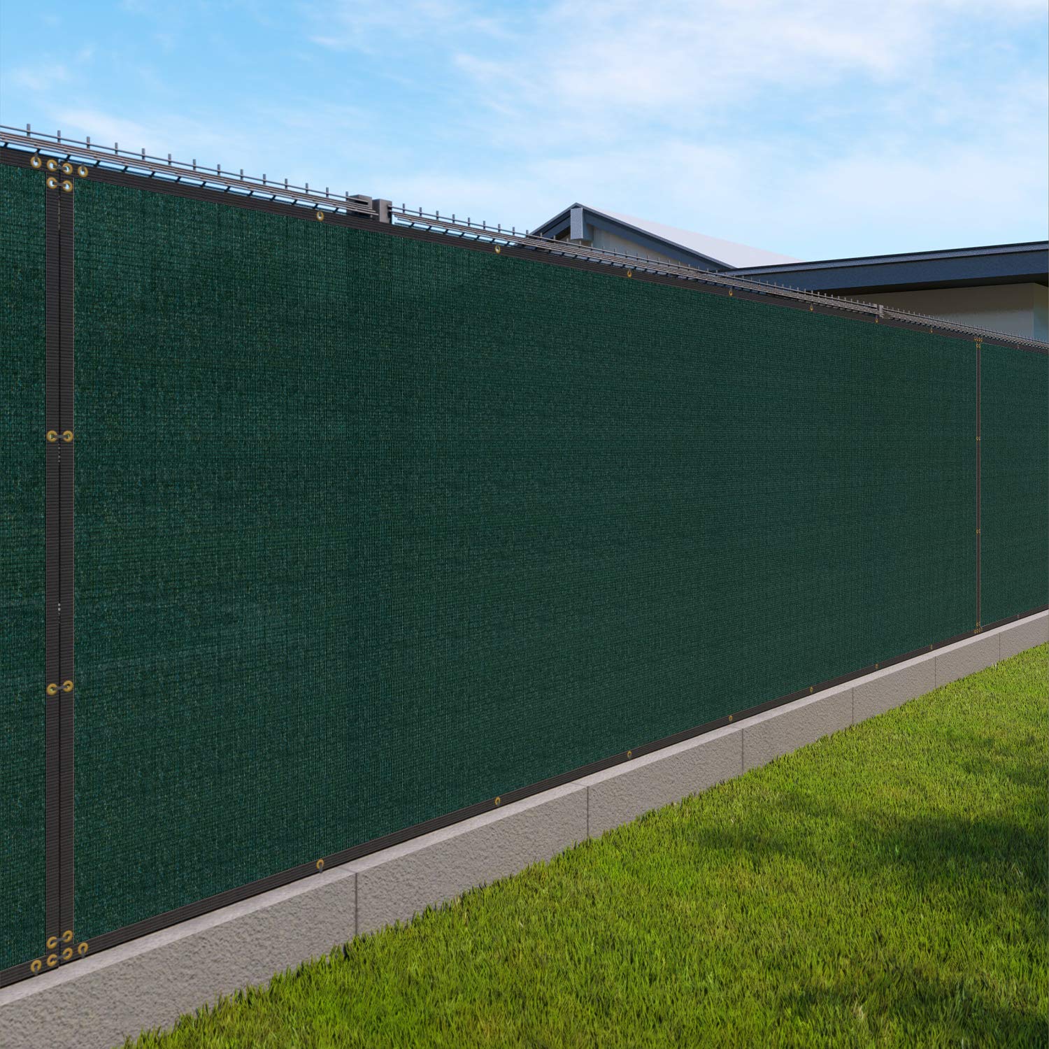 Windscreen4Less Heavy Duty Fence Privacy Screen Green 4 X 13 With Reinforced Gindings And Grass Grommets Garden Windscreen Mesh